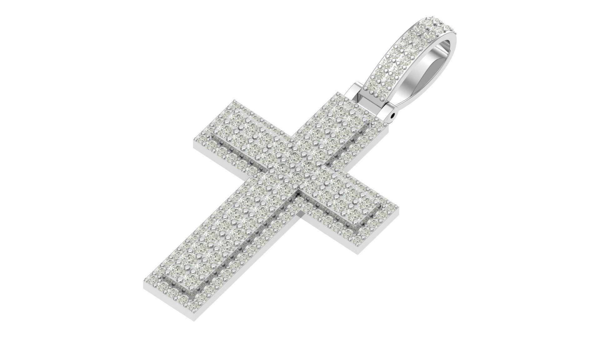 cross hiphop pendant 3D print model_2