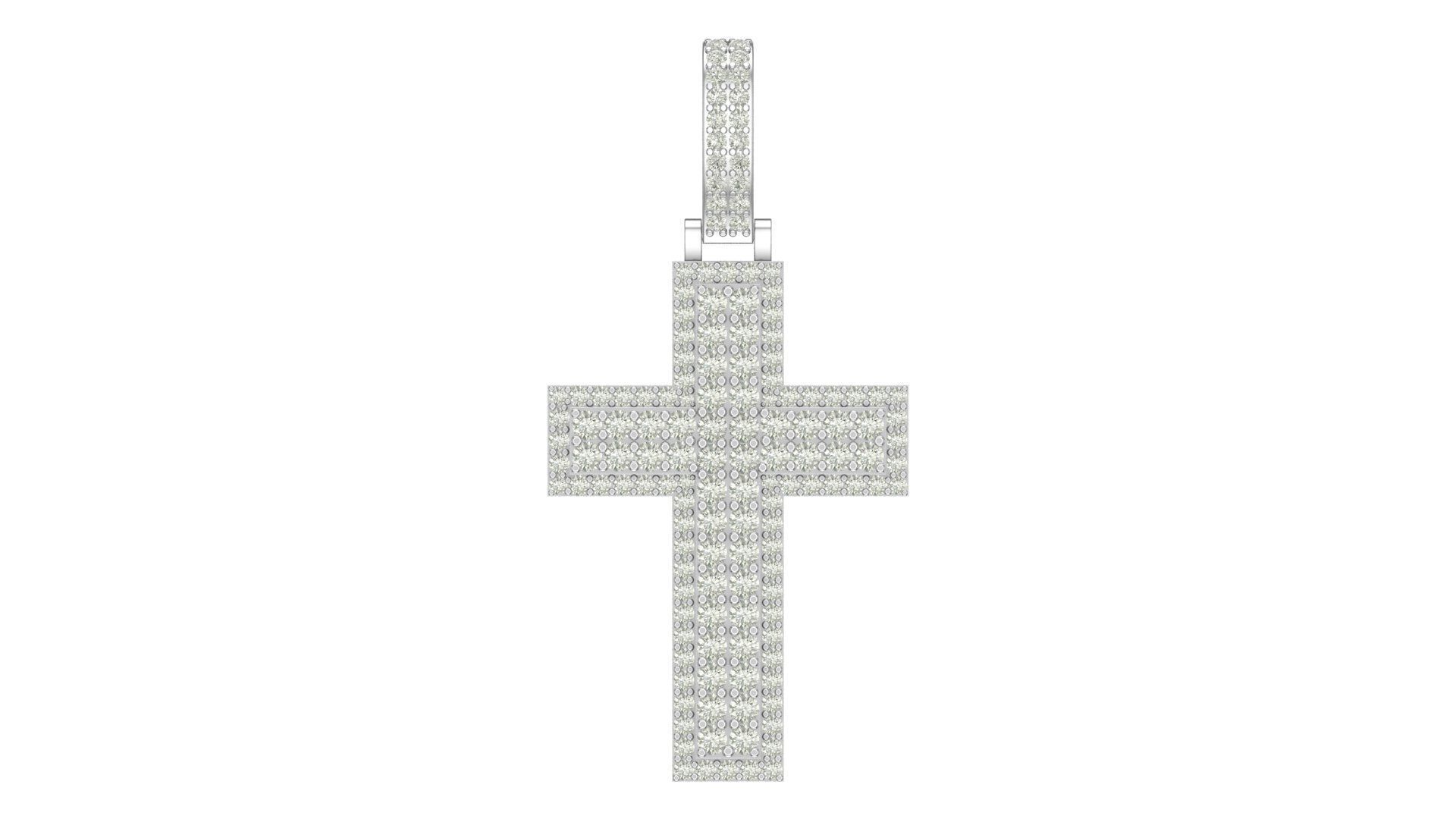 cross hiphop pendant 3D print model_4