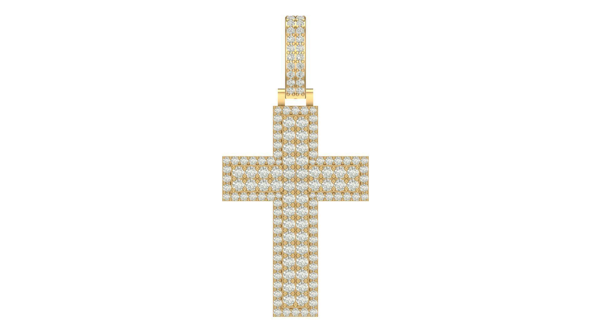 cross hiphop pendant 3D print model_3