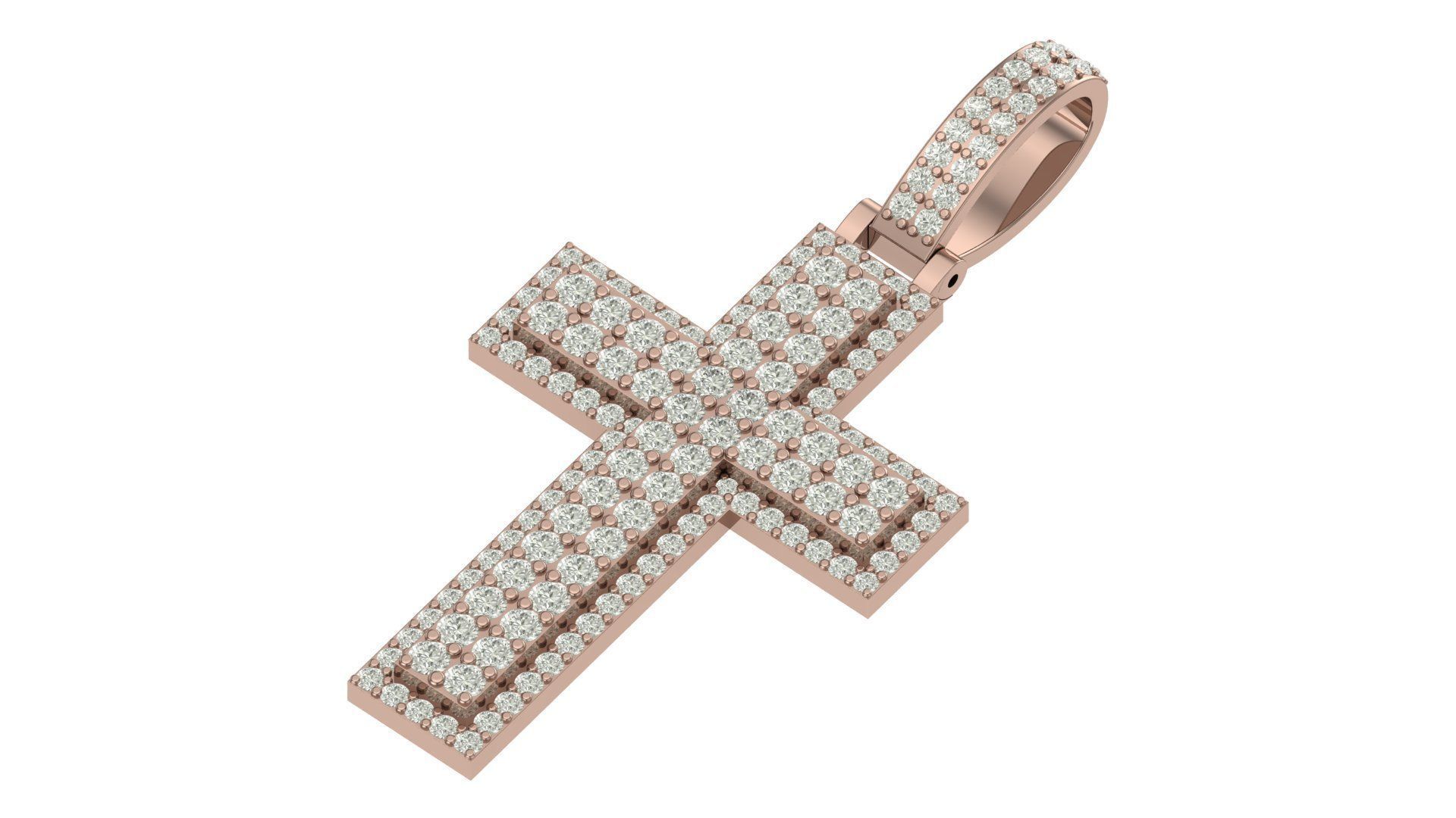 cross hiphop pendant 3D print model_1