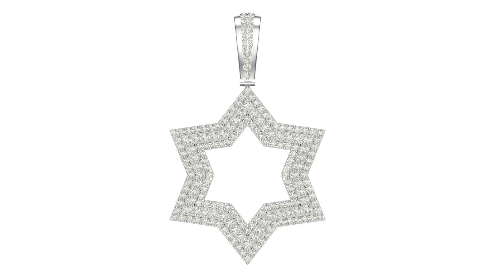  star hiphop pendant 3D print model_5