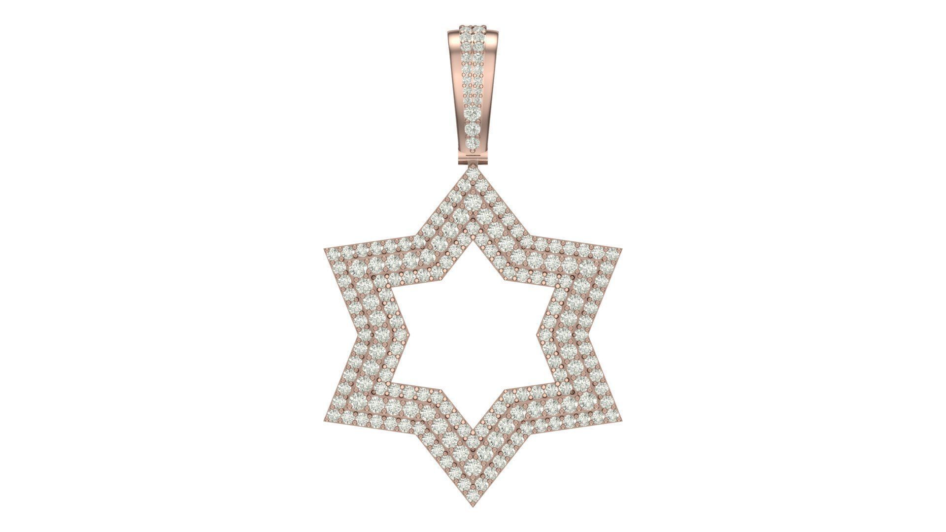  star hiphop pendant 3D print model_4