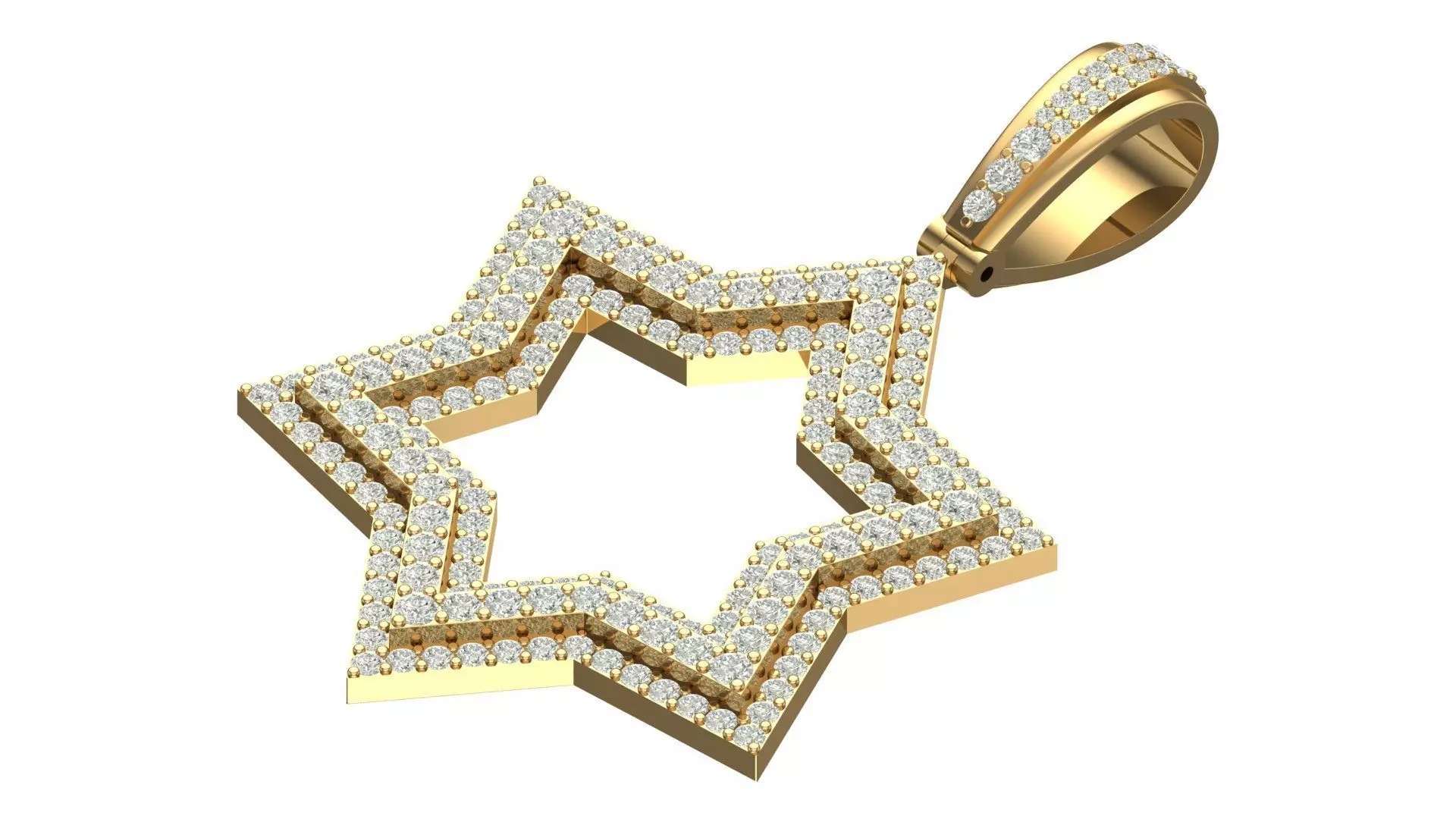  star hiphop pendant 3D print model_0