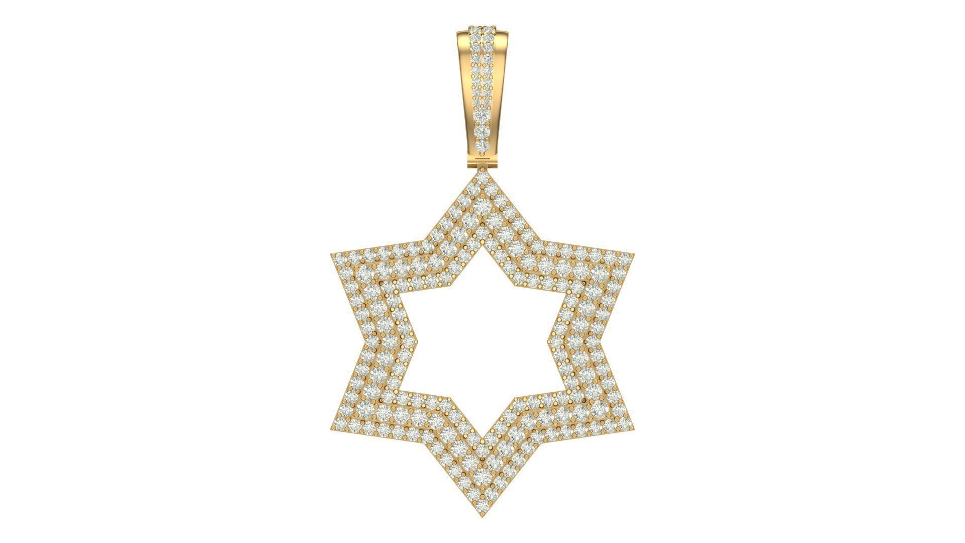  star hiphop pendant 3D print model_3