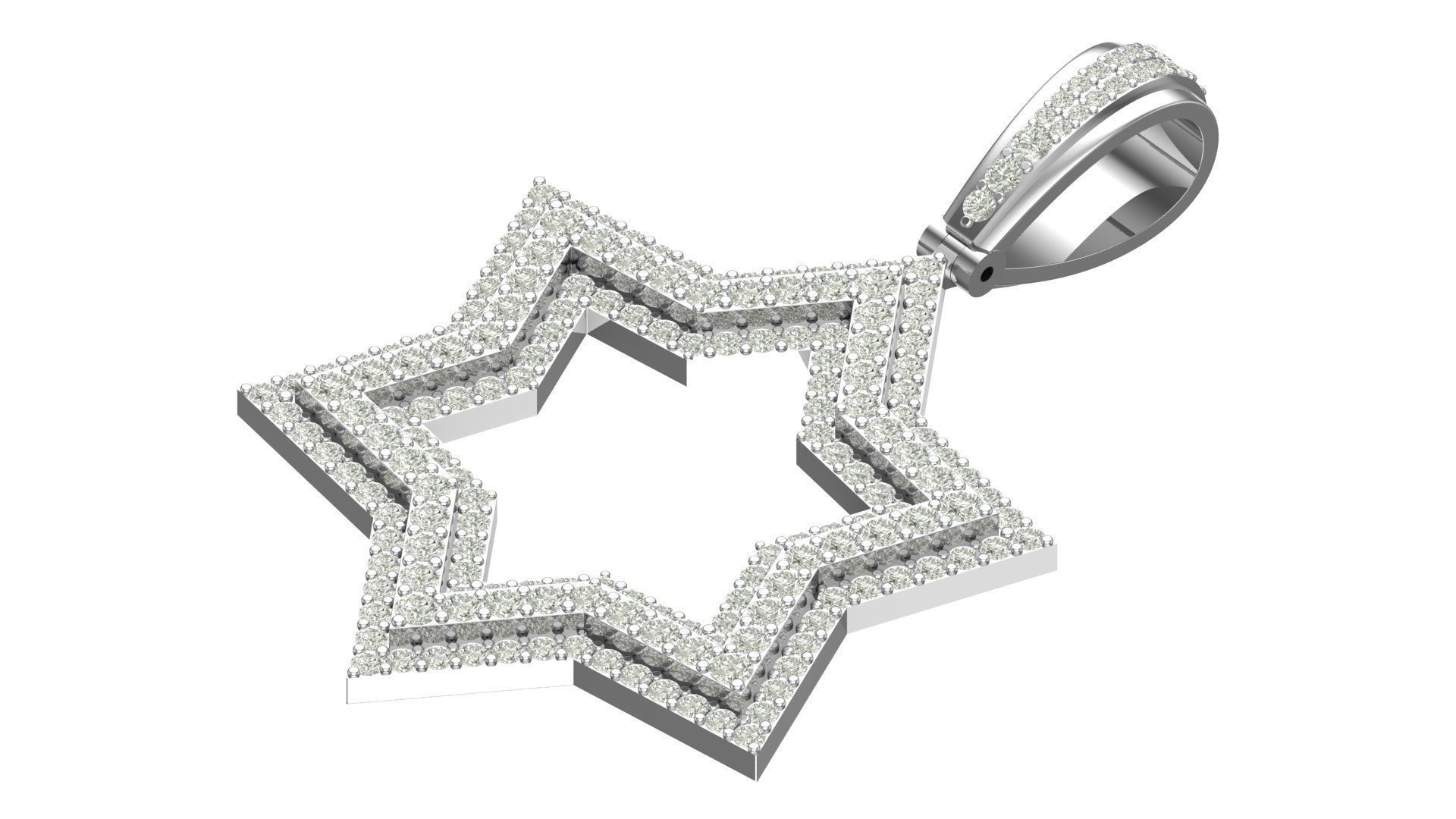  star hiphop pendant 3D print model_2