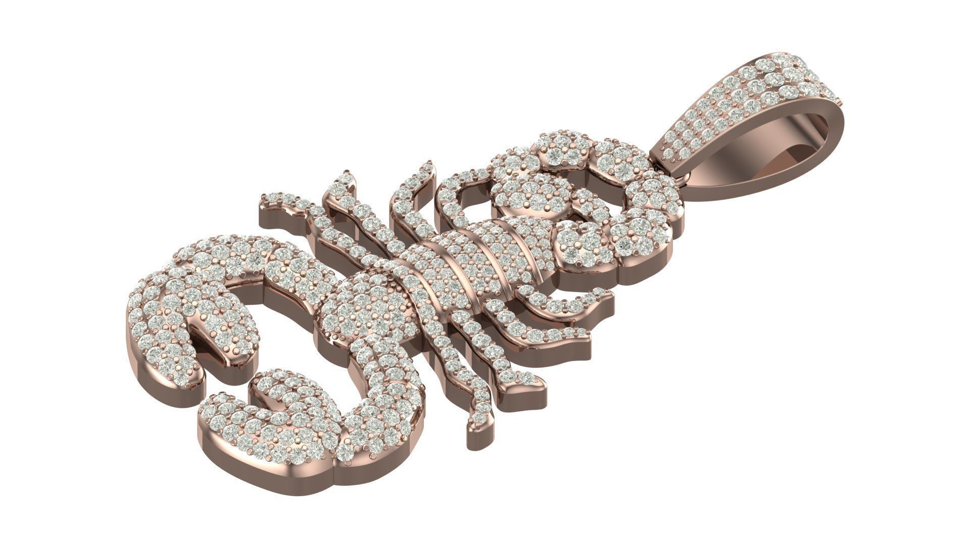  Scorpion hiphop pendant 3D print model_2