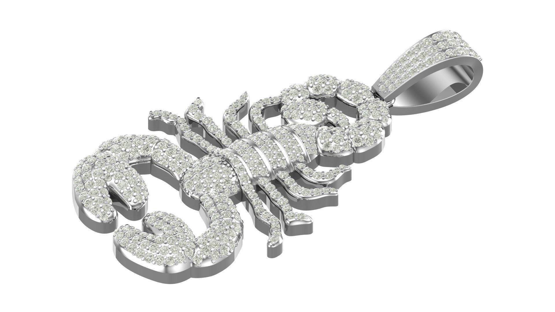  Scorpion hiphop pendant 3D print model_1