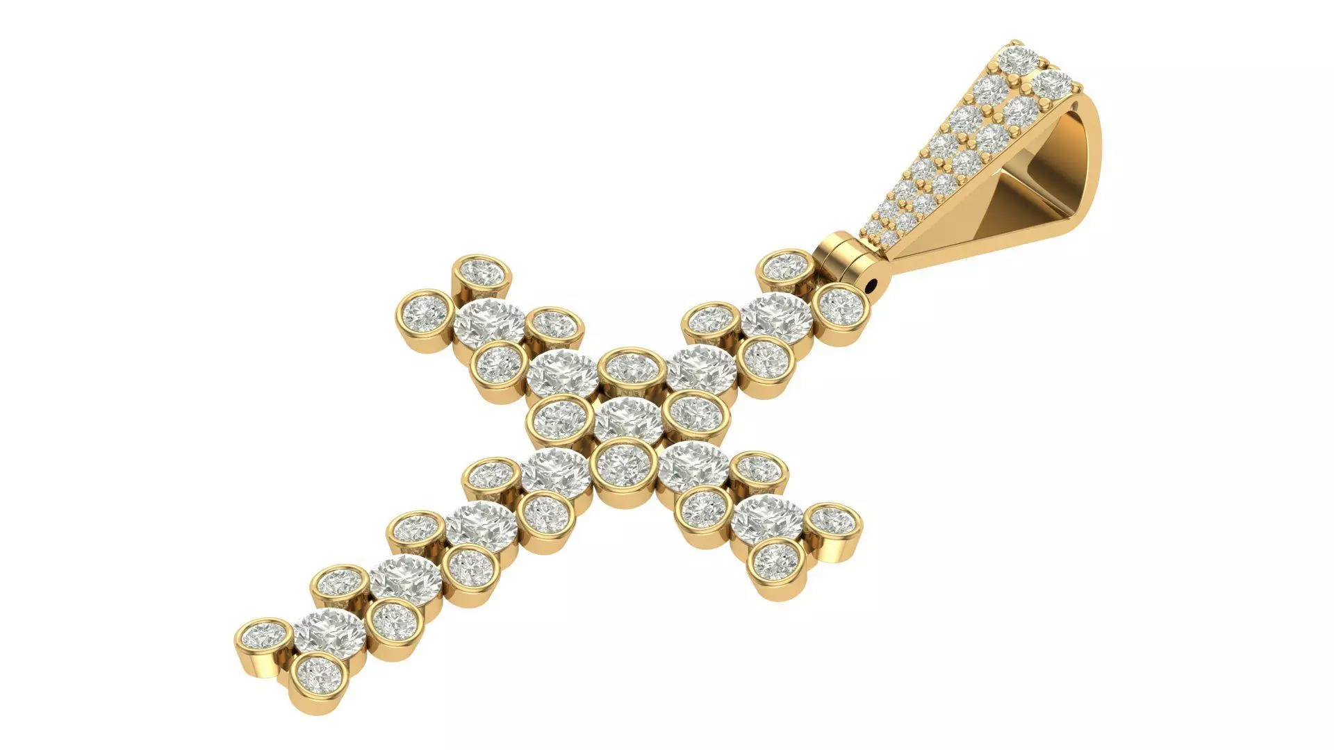 cross hiphop pendant 3D print model_0