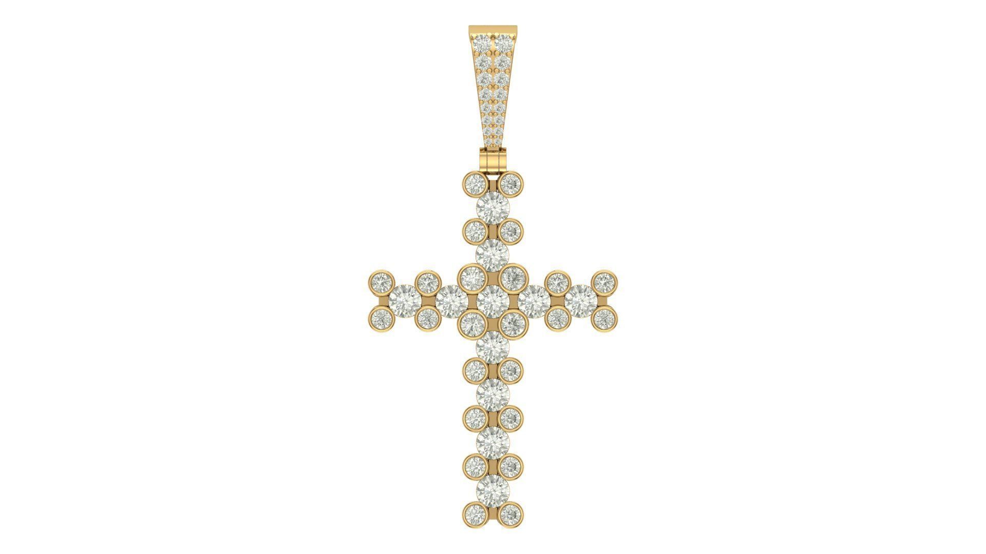 cross hiphop pendant 3D print model_3