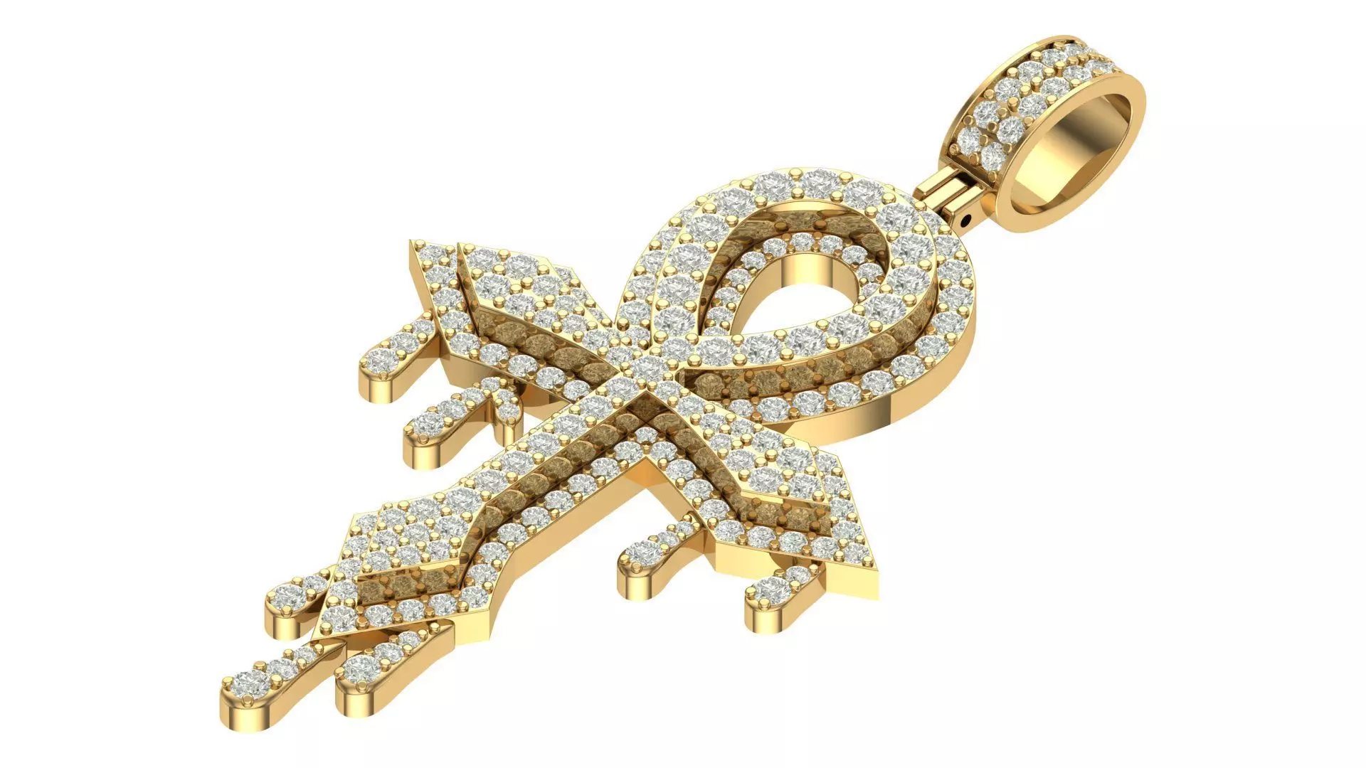 cross hiphop pendant  3D print model_0