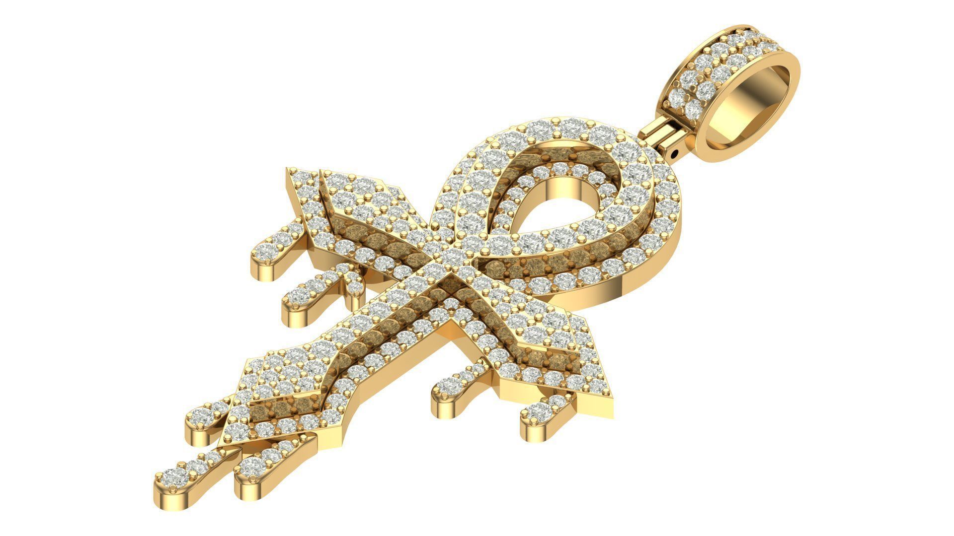 cross hiphop pendant  3D print model_2