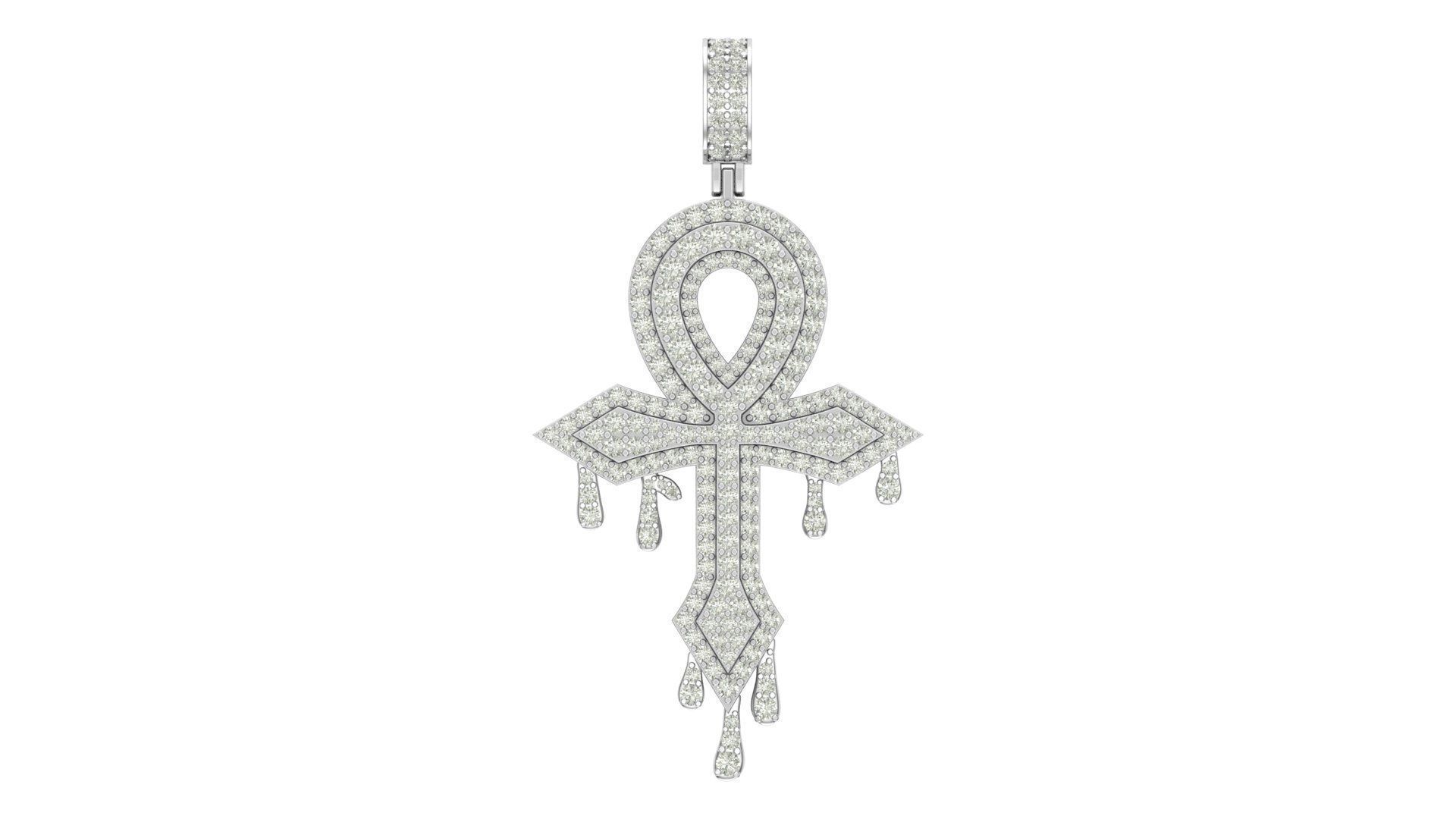 cross hiphop pendant  3D print model_4