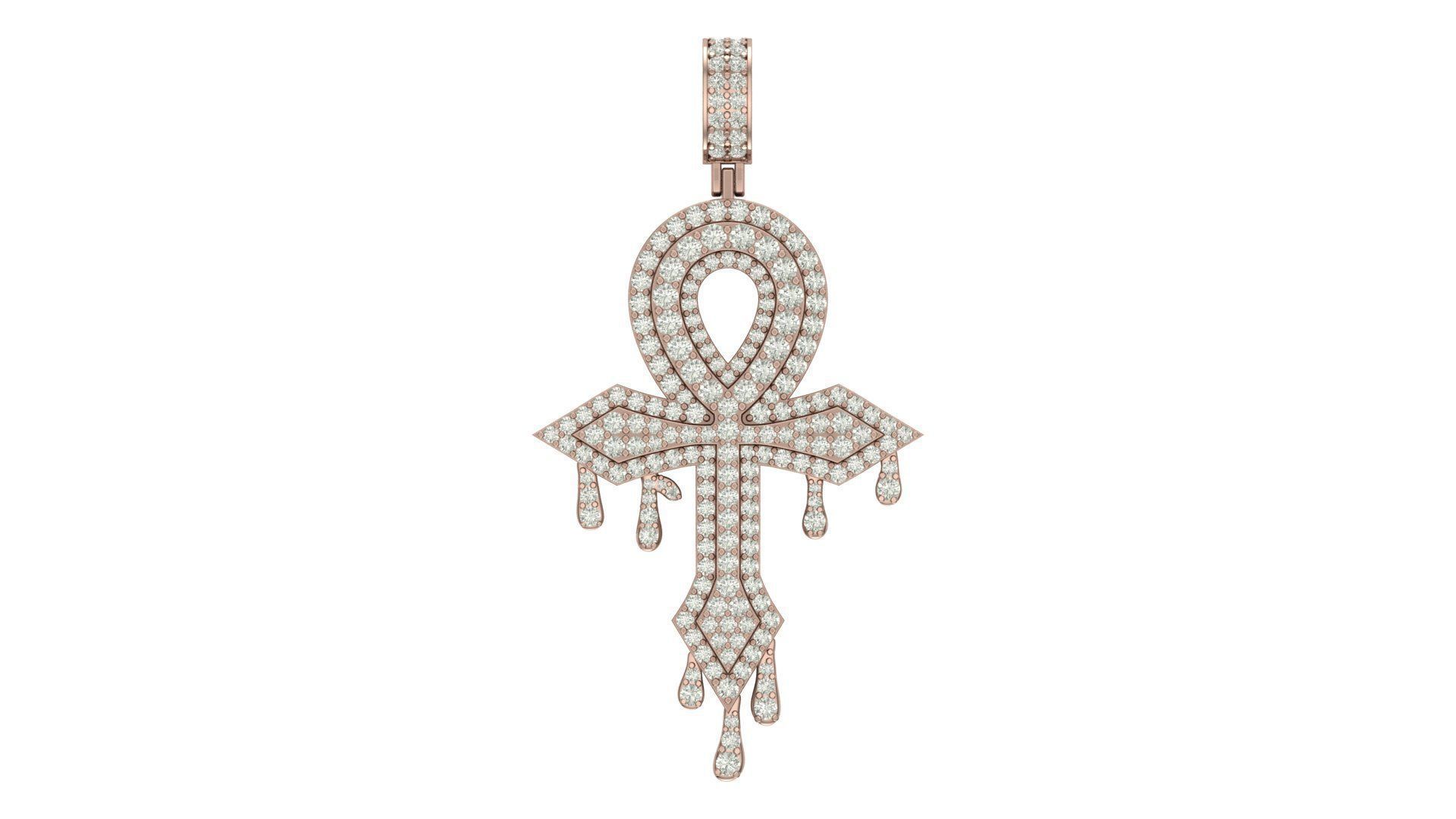 cross hiphop pendant  3D print model_5