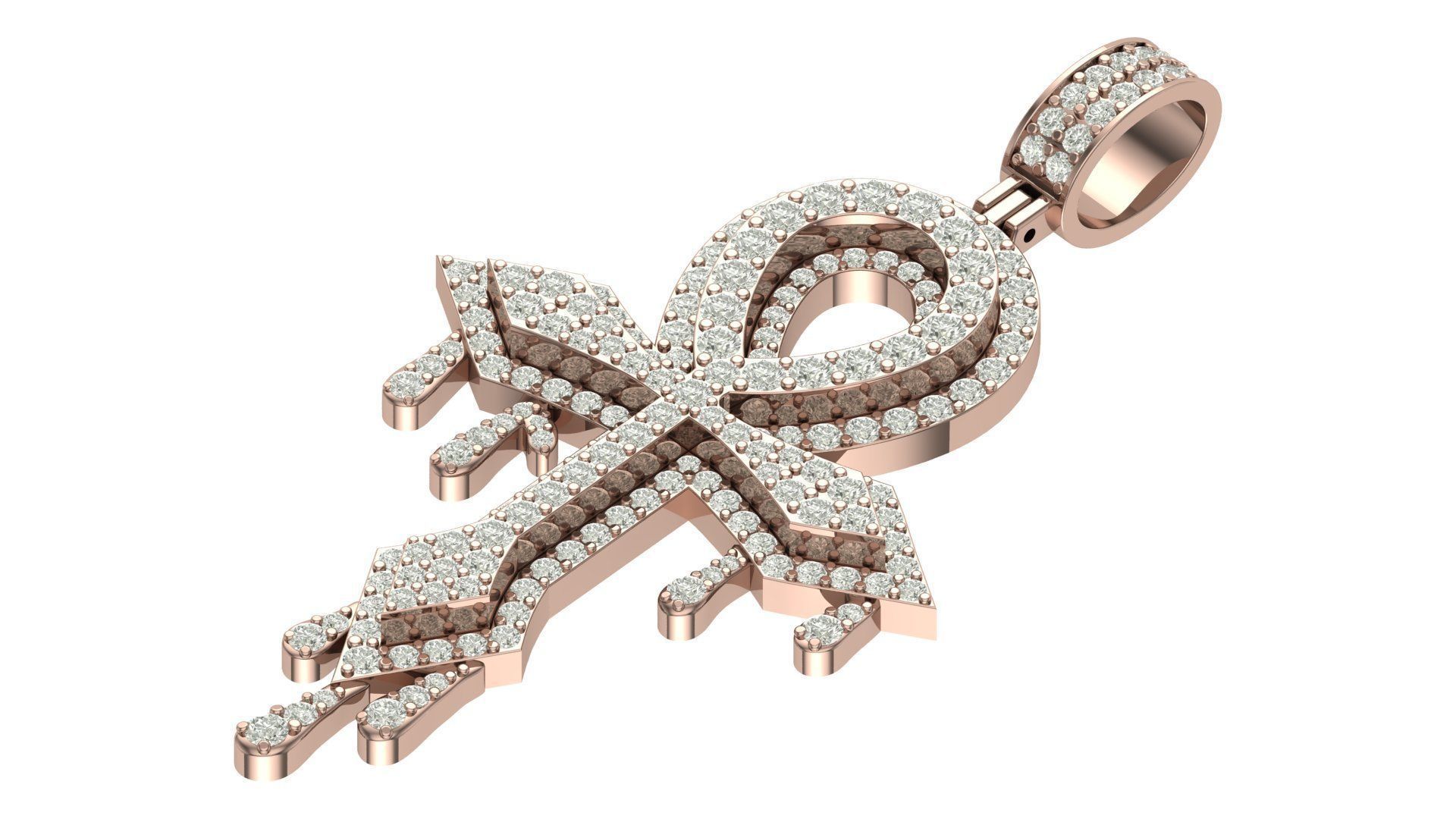 cross hiphop pendant  3D print model_1