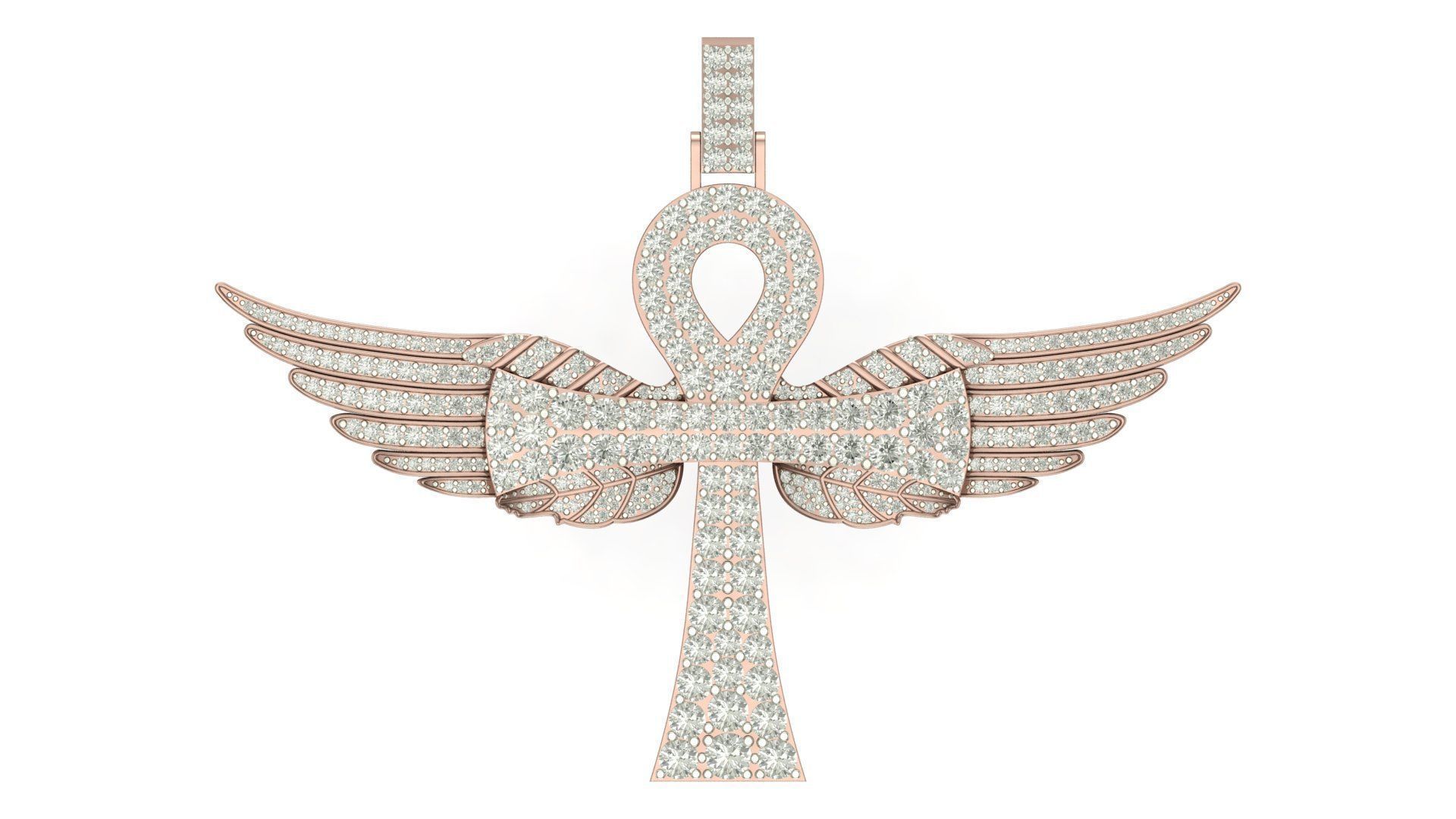 cross hiphop pendant 3D print model_4