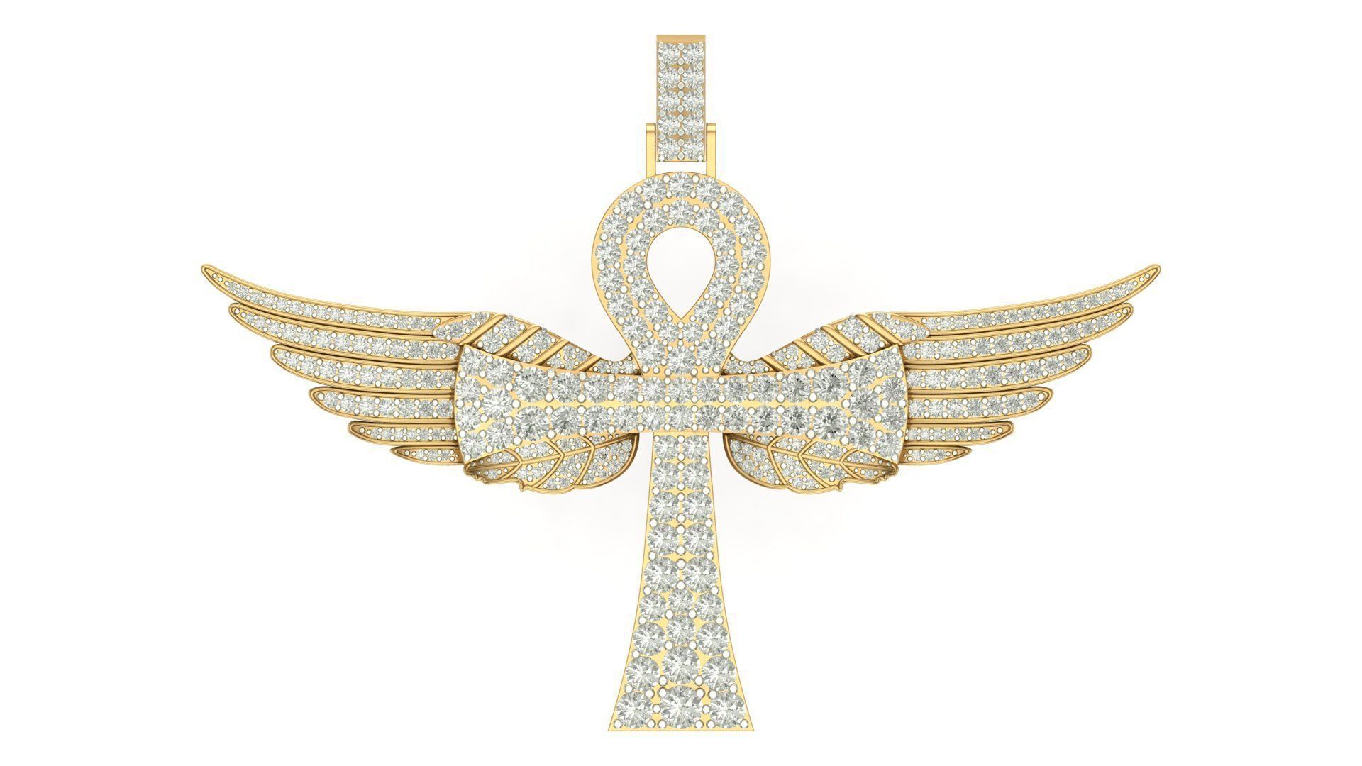 cross hiphop pendant 3D print model_3