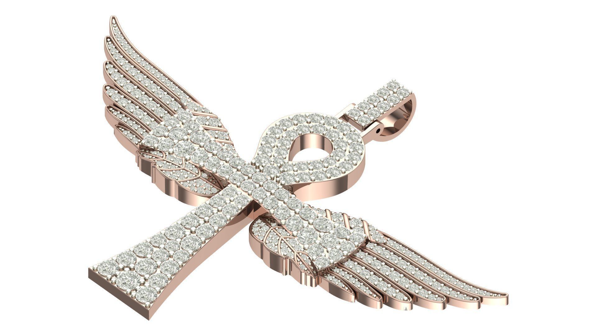 cross hiphop pendant 3D print model_2