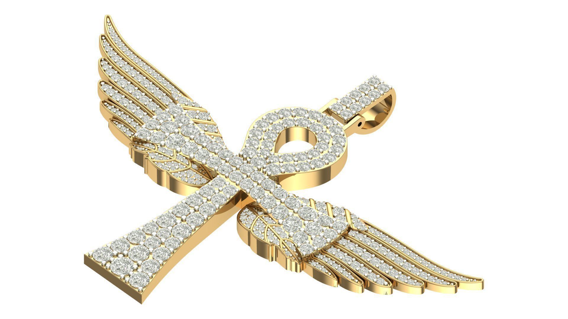 cross hiphop pendant 3D print model_1