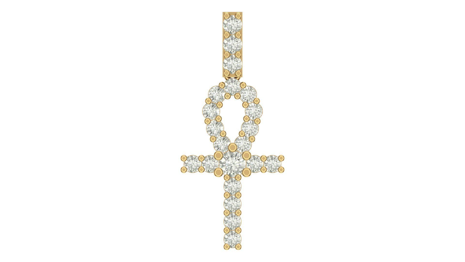 cross hiphop pendant 3D print model_3
