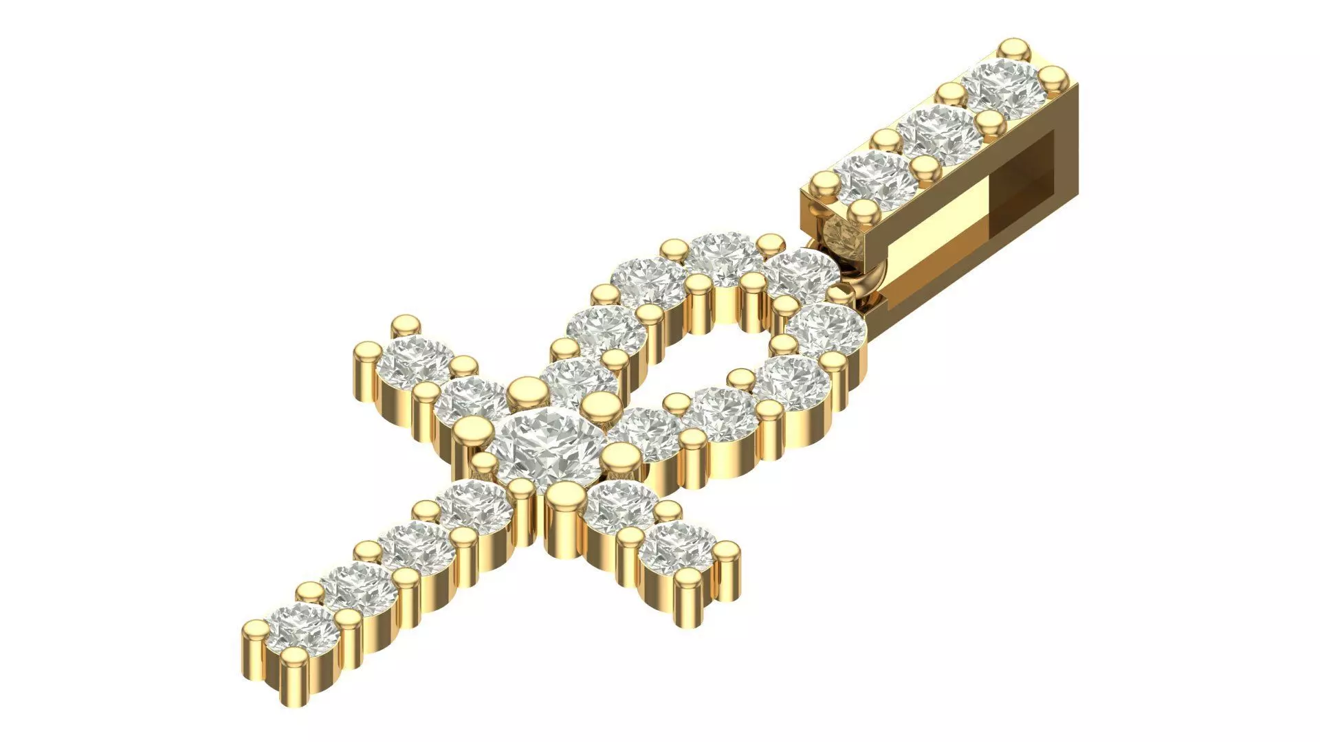 cross hiphop pendant 3D print model_0