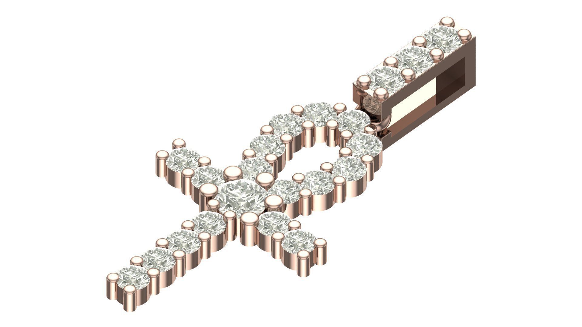 cross hiphop pendant 3D print model_2