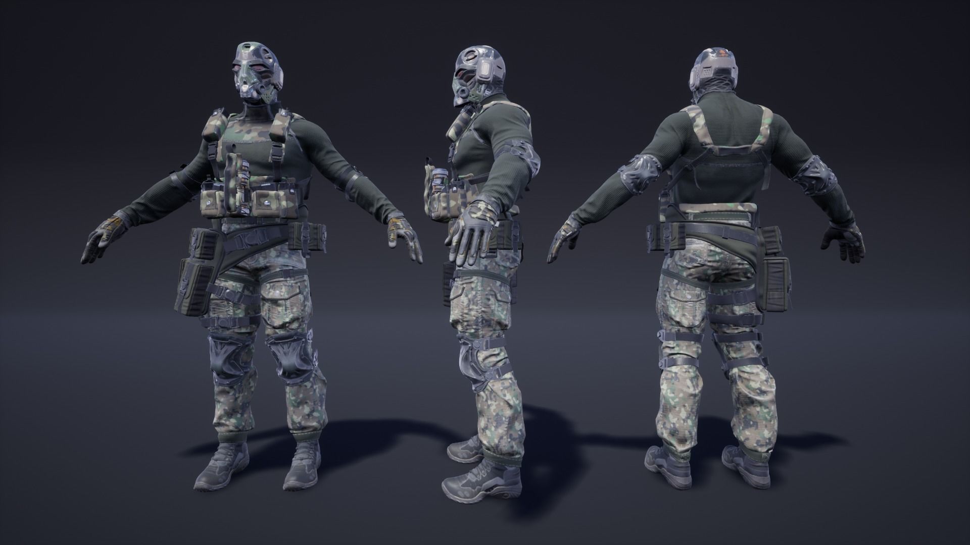 Soldier Future 02 Low-poly 3D model_6