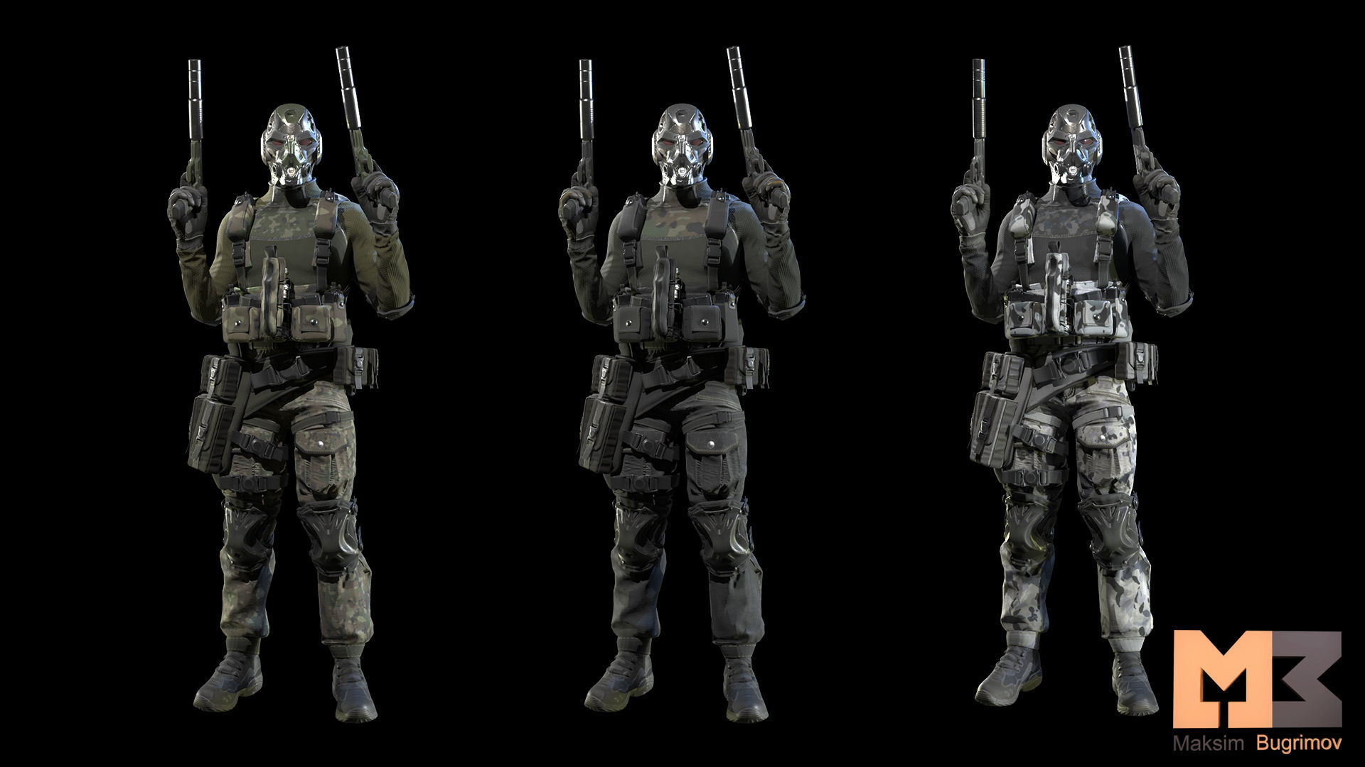 Soldier Future 02 Low-poly 3D model_4