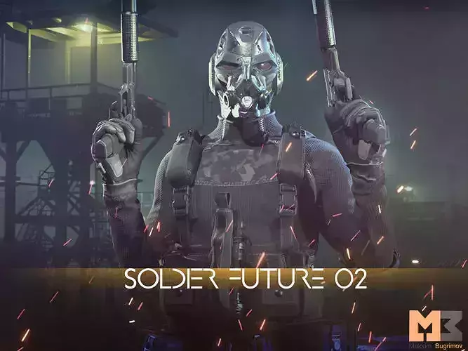 Soldier Future 02 Low-poly 3D model