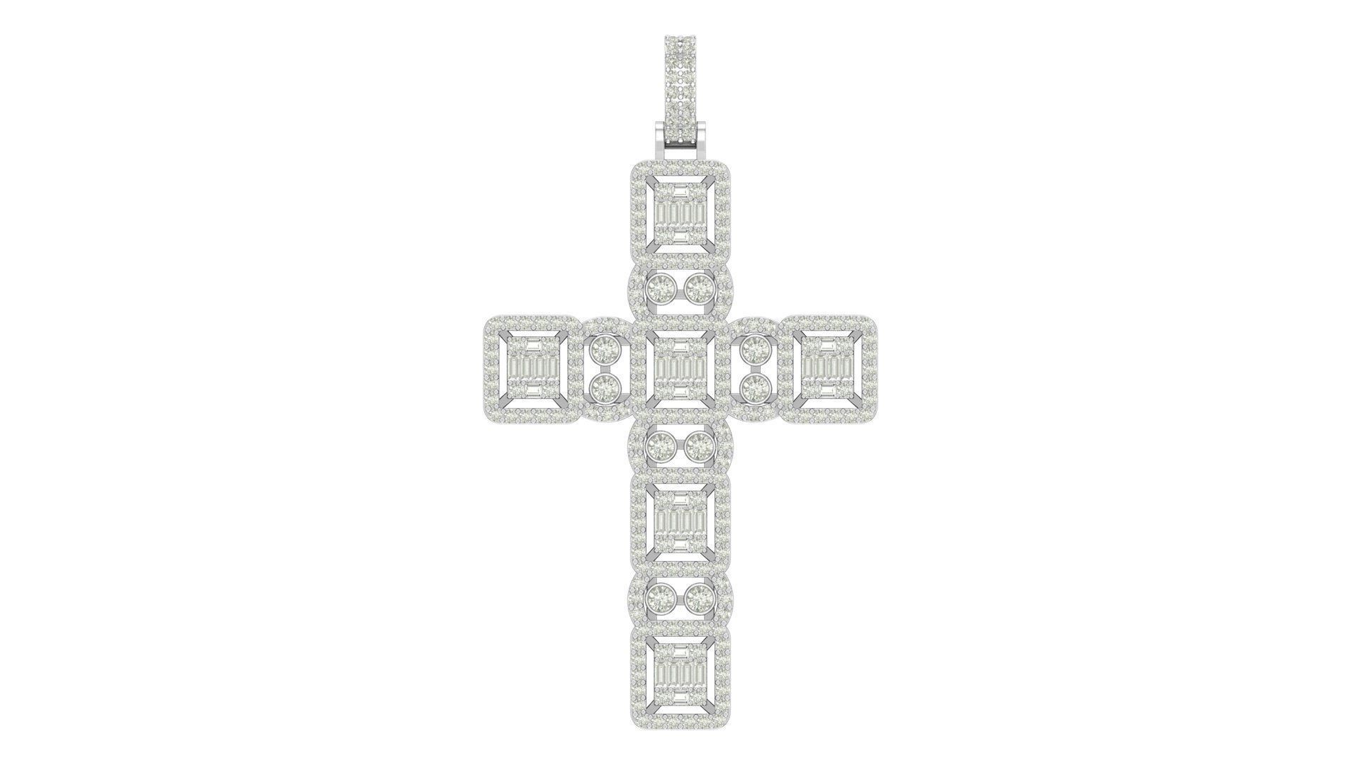 cross hiphop pendant  3D print model_4