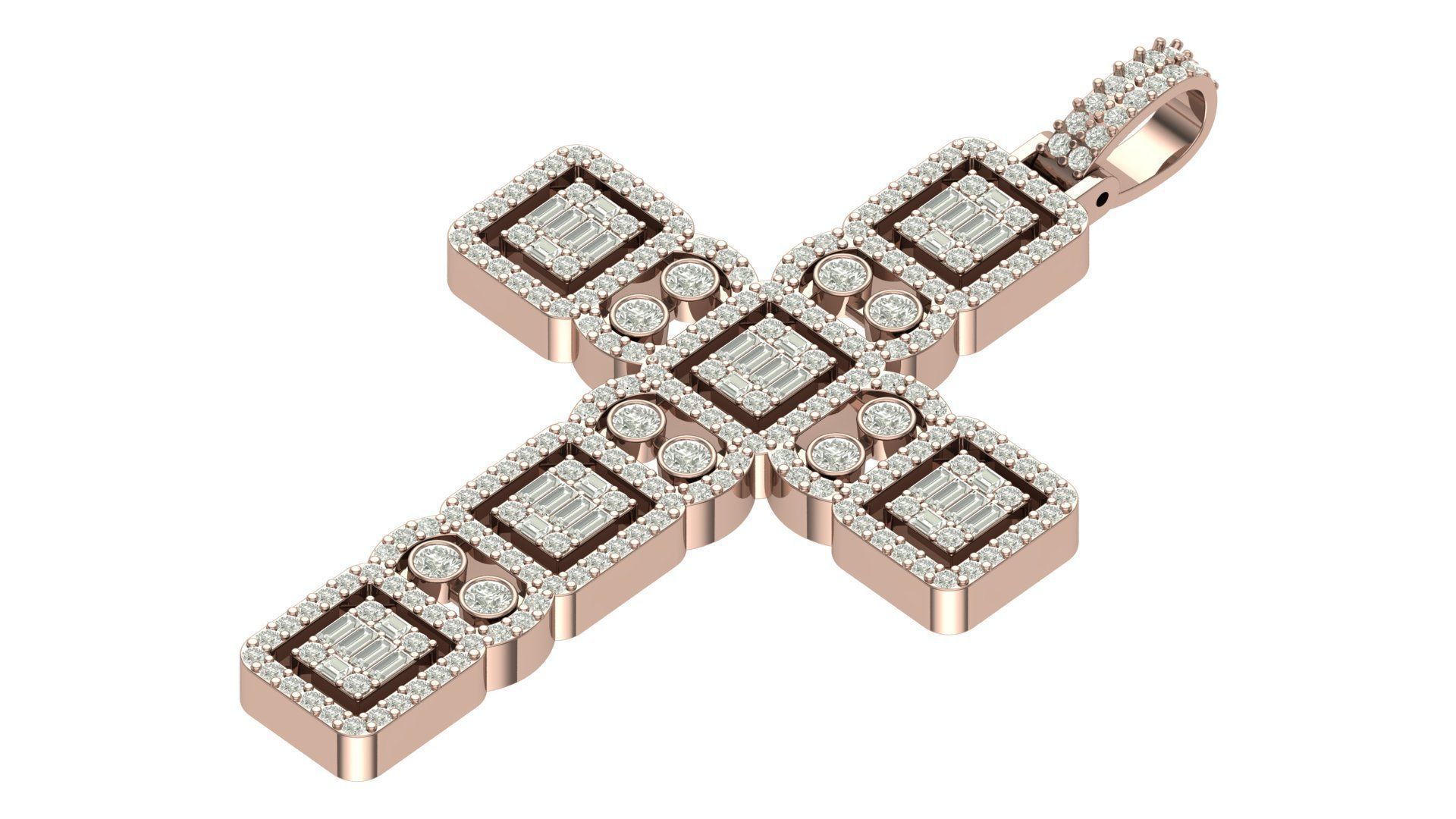 cross hiphop pendant  3D print model_1