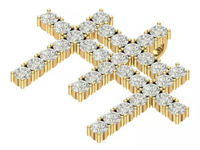 cross hiphop pendant  3D print model_0