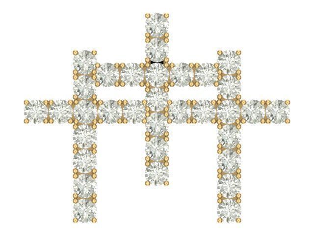 cross hiphop pendant  3D print model_3