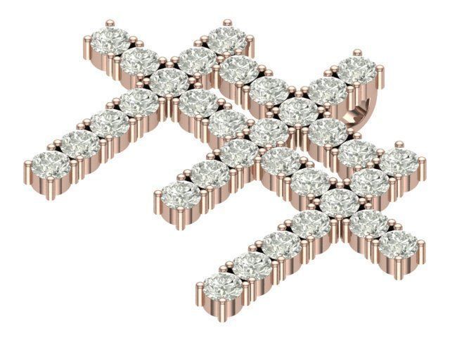 cross hiphop pendant  3D print model_1