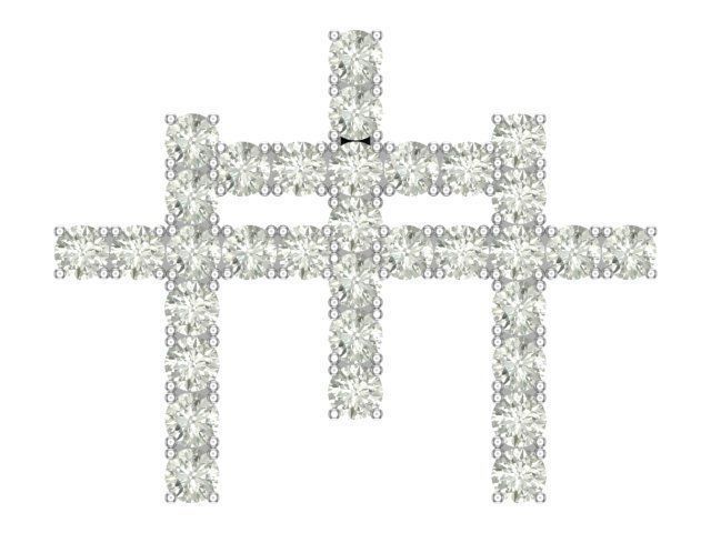 cross hiphop pendant  3D print model_5