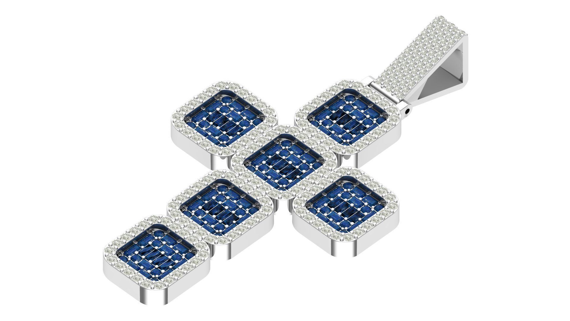 cross hiphop pendant 3D print model_2