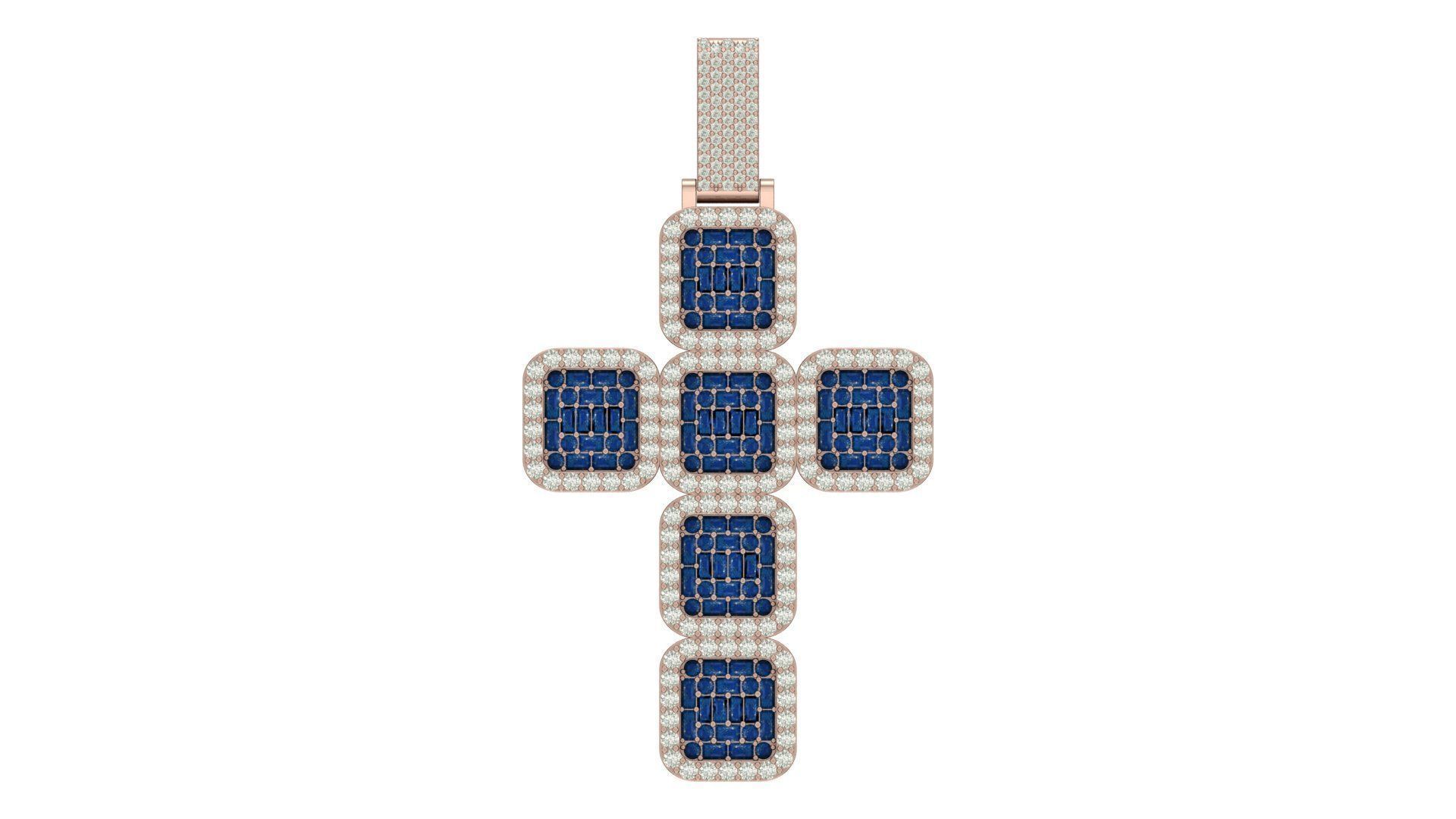 cross hiphop pendant 3D print model_5