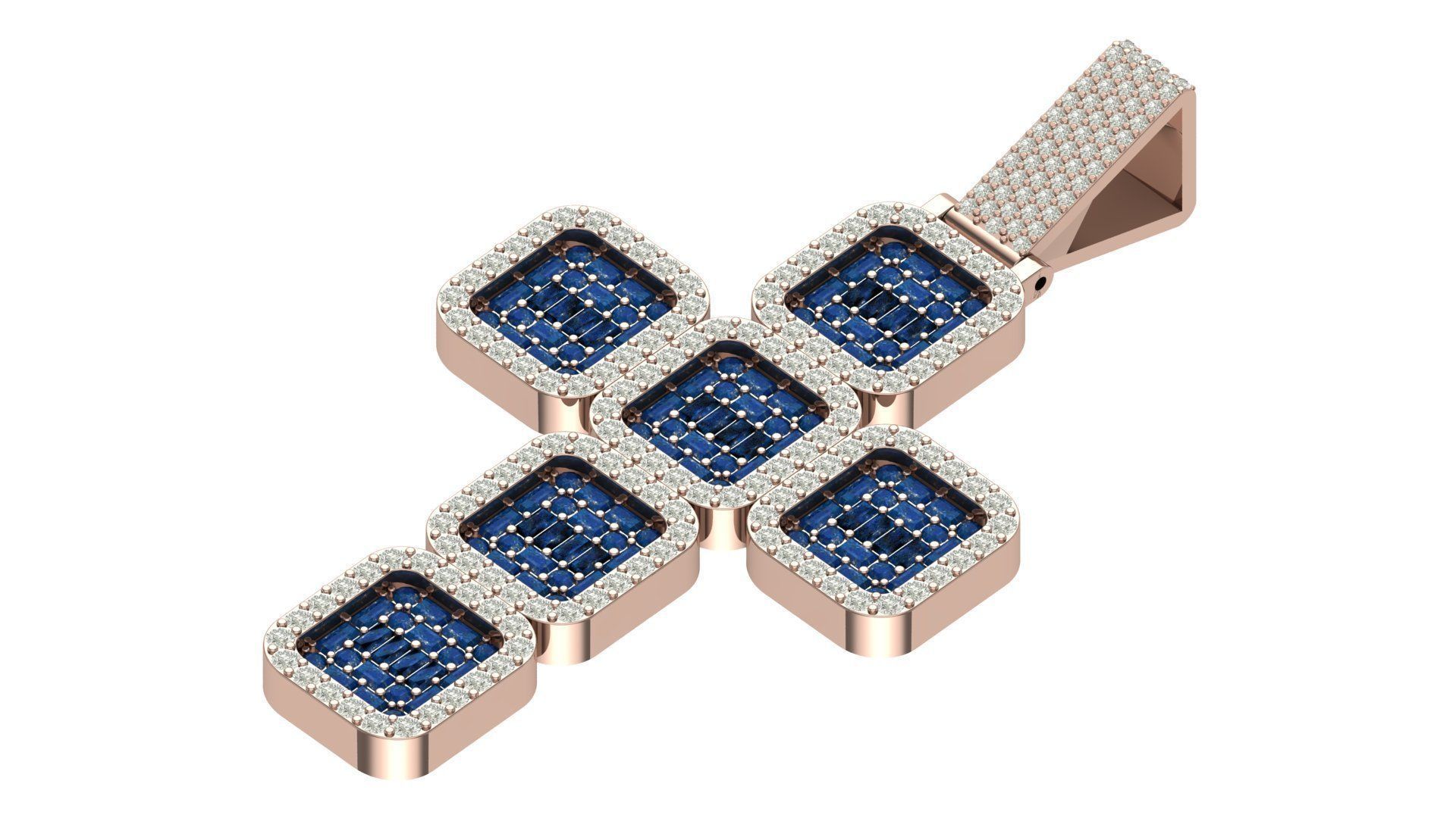 cross hiphop pendant 3D print model_1