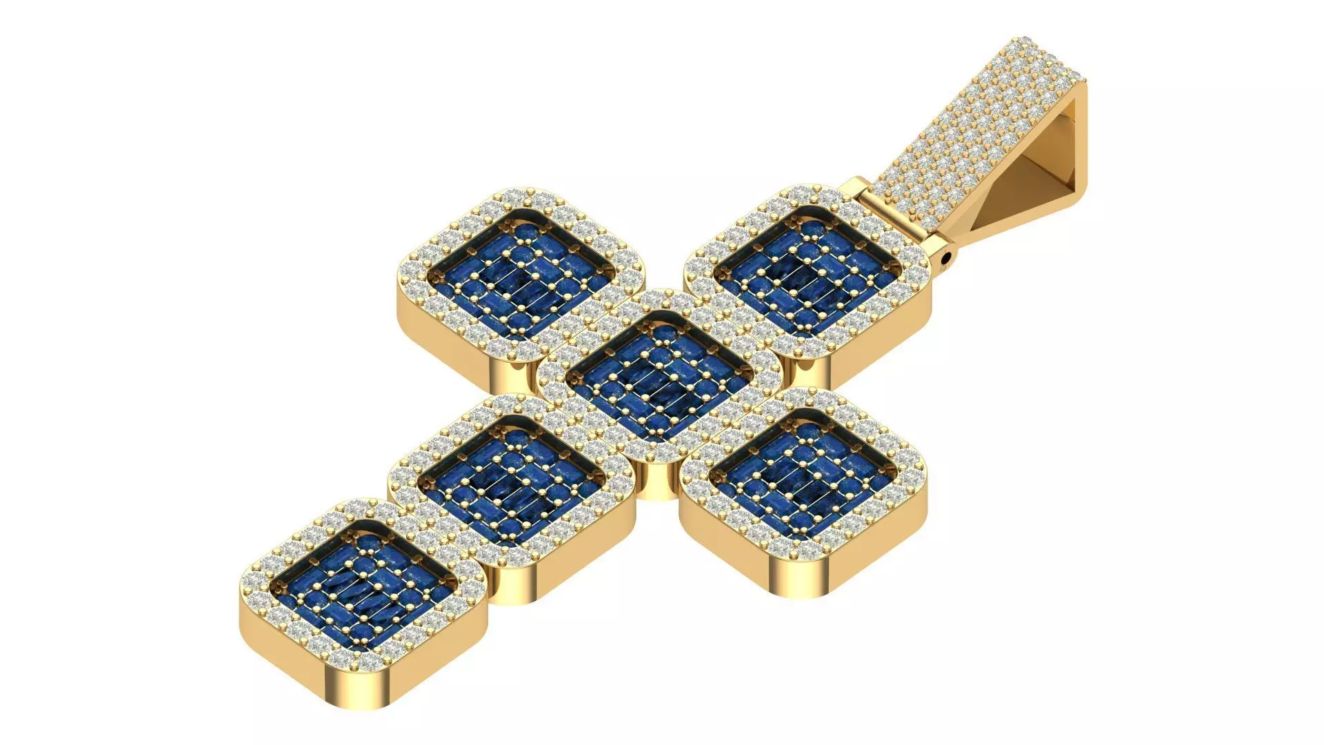 cross hiphop pendant 3D print model_0