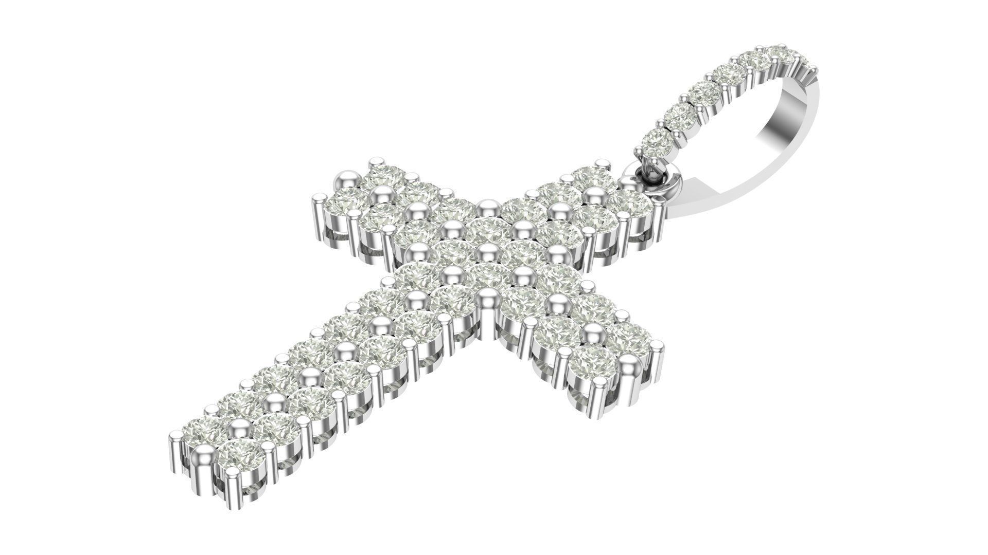 cross hiphop pendant  3D print model_1