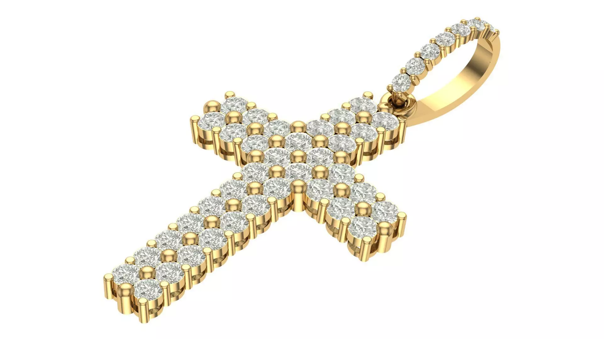 cross hiphop pendant  3D print model_0