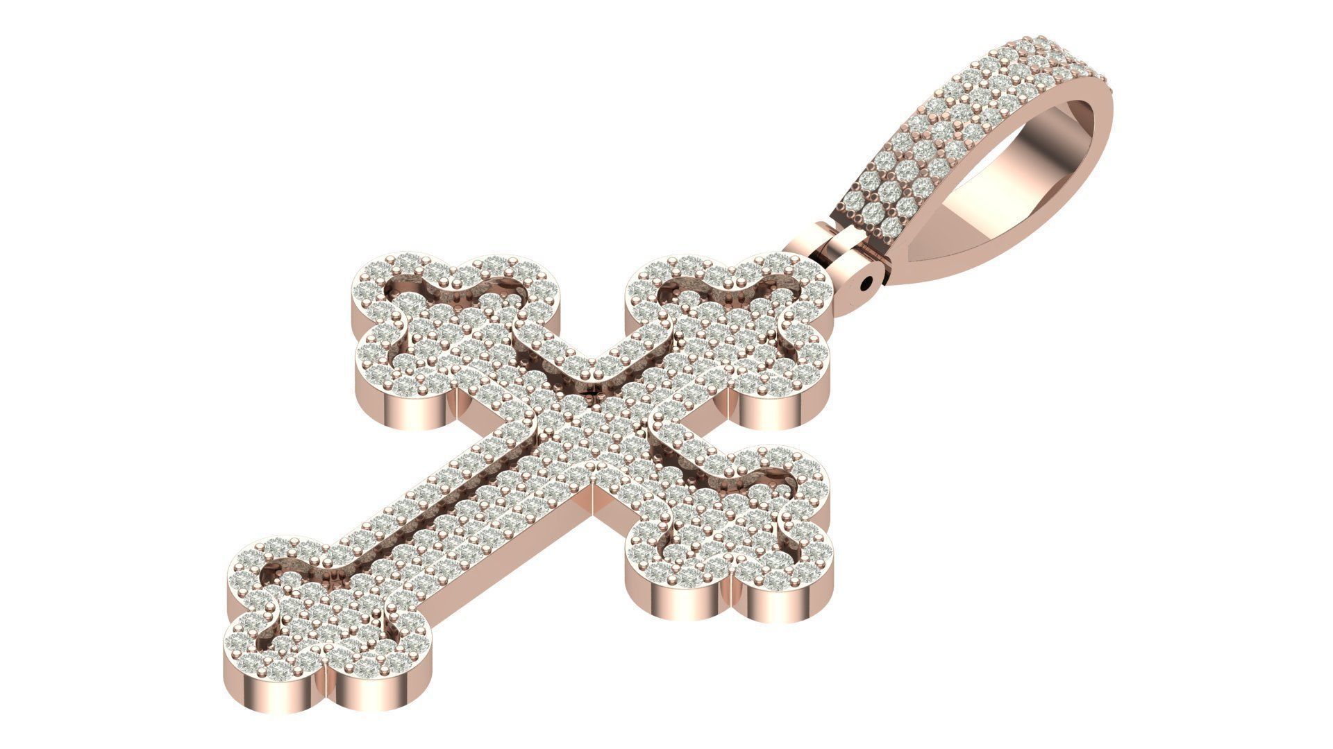 cross hiphop pendant 3D print model_1