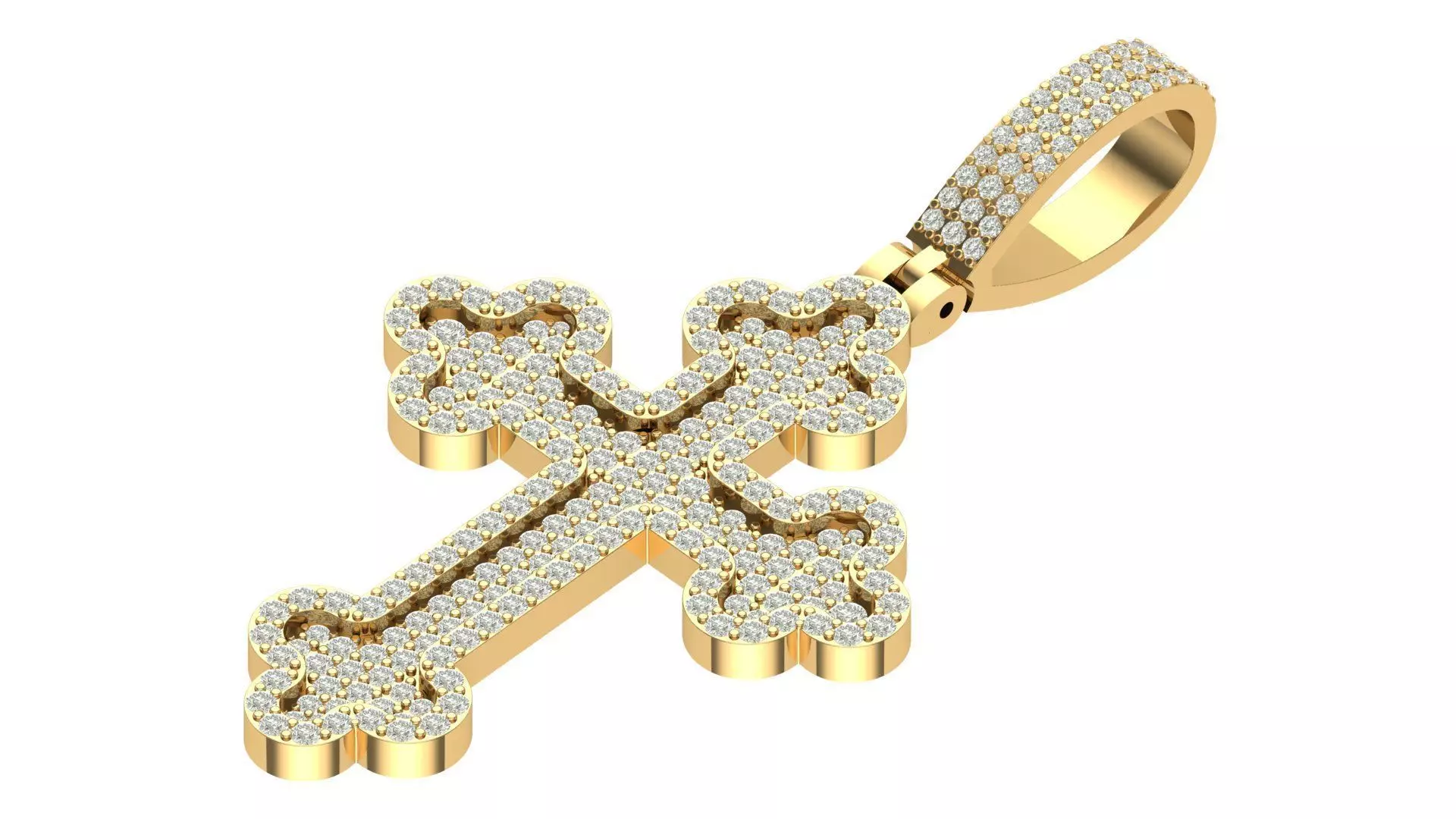 cross hiphop pendant 3D print model_0