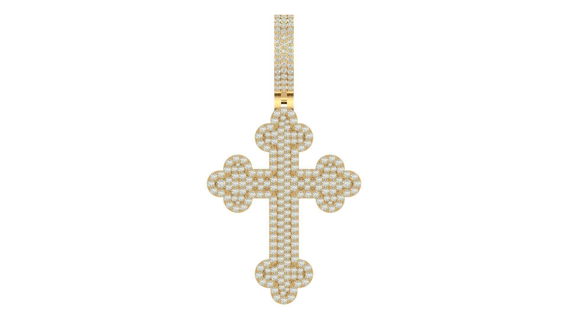 cross hiphop pendant 3D print model_3