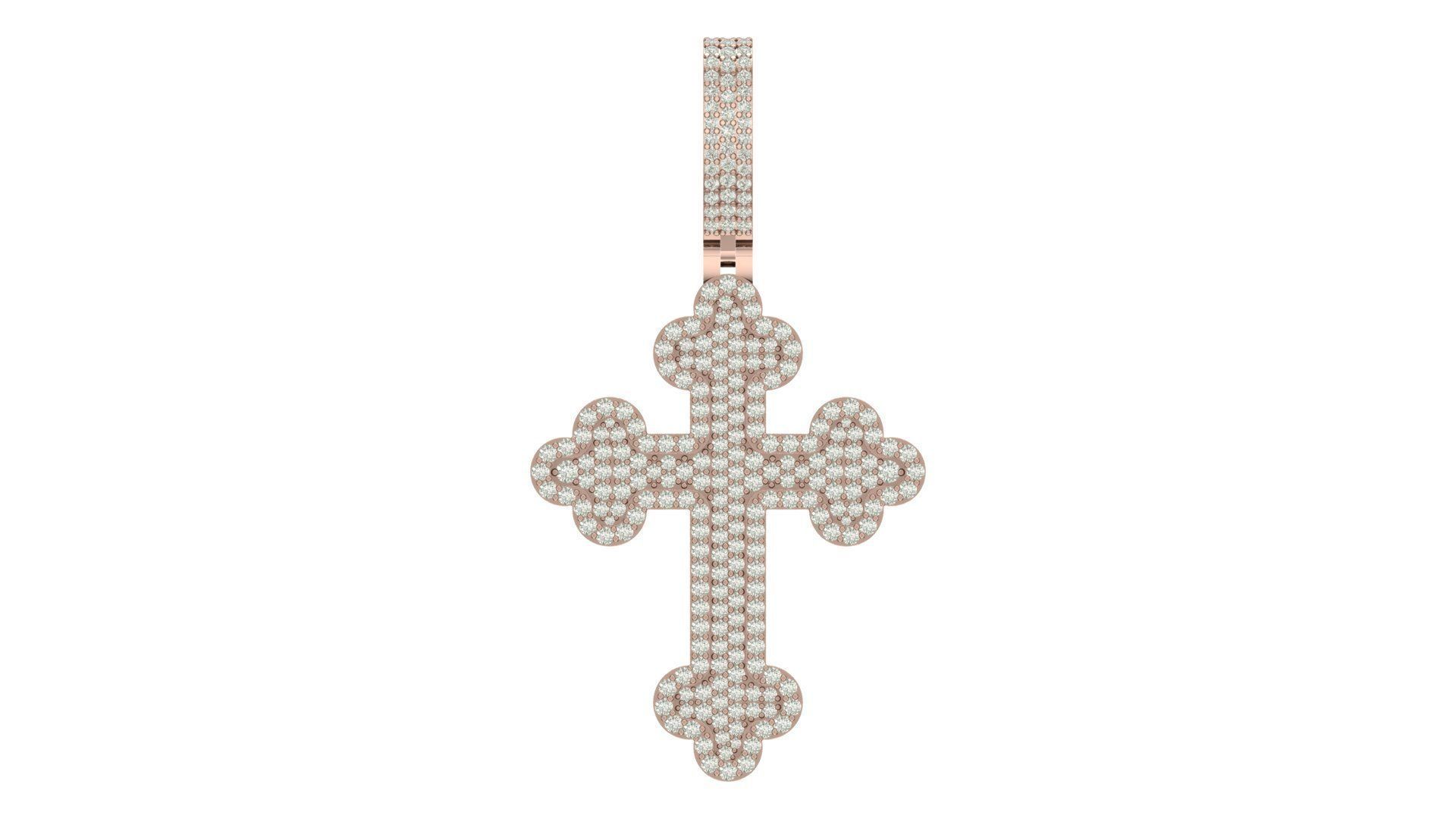 cross hiphop pendant 3D print model_4