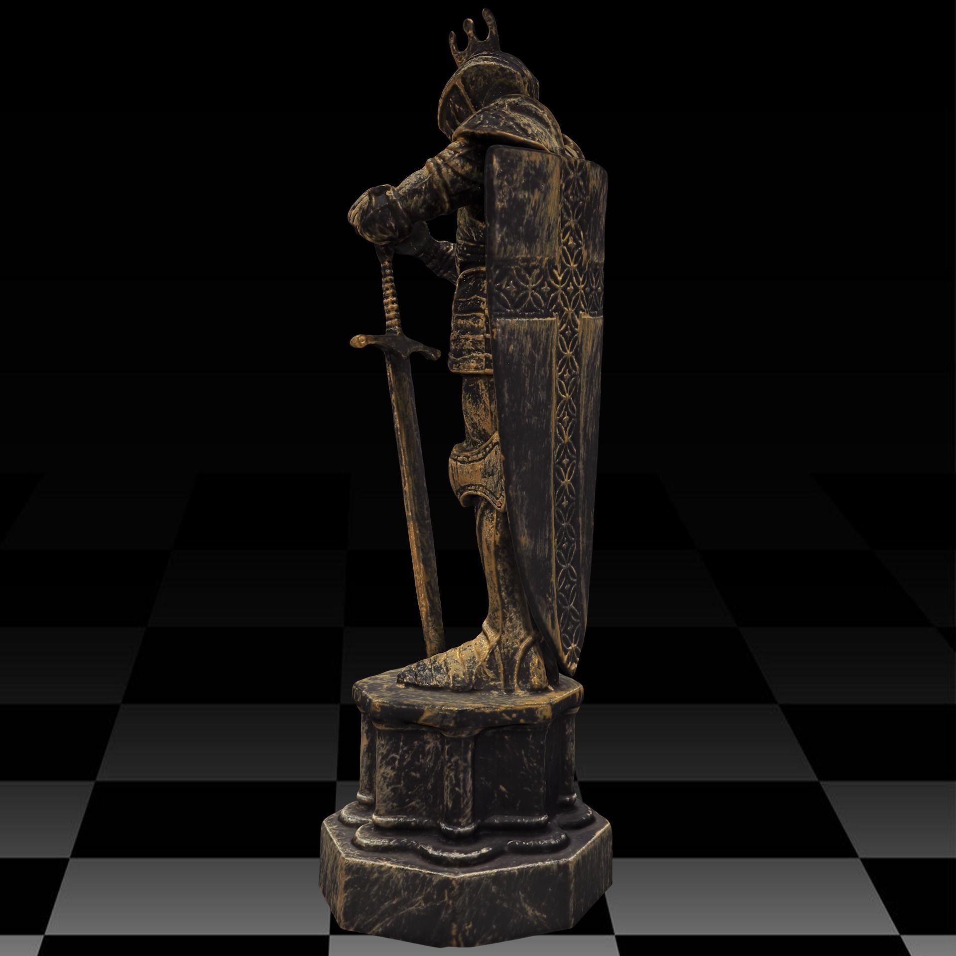 Harry Potter Wizard Chess king Low-poly 3D model_9
