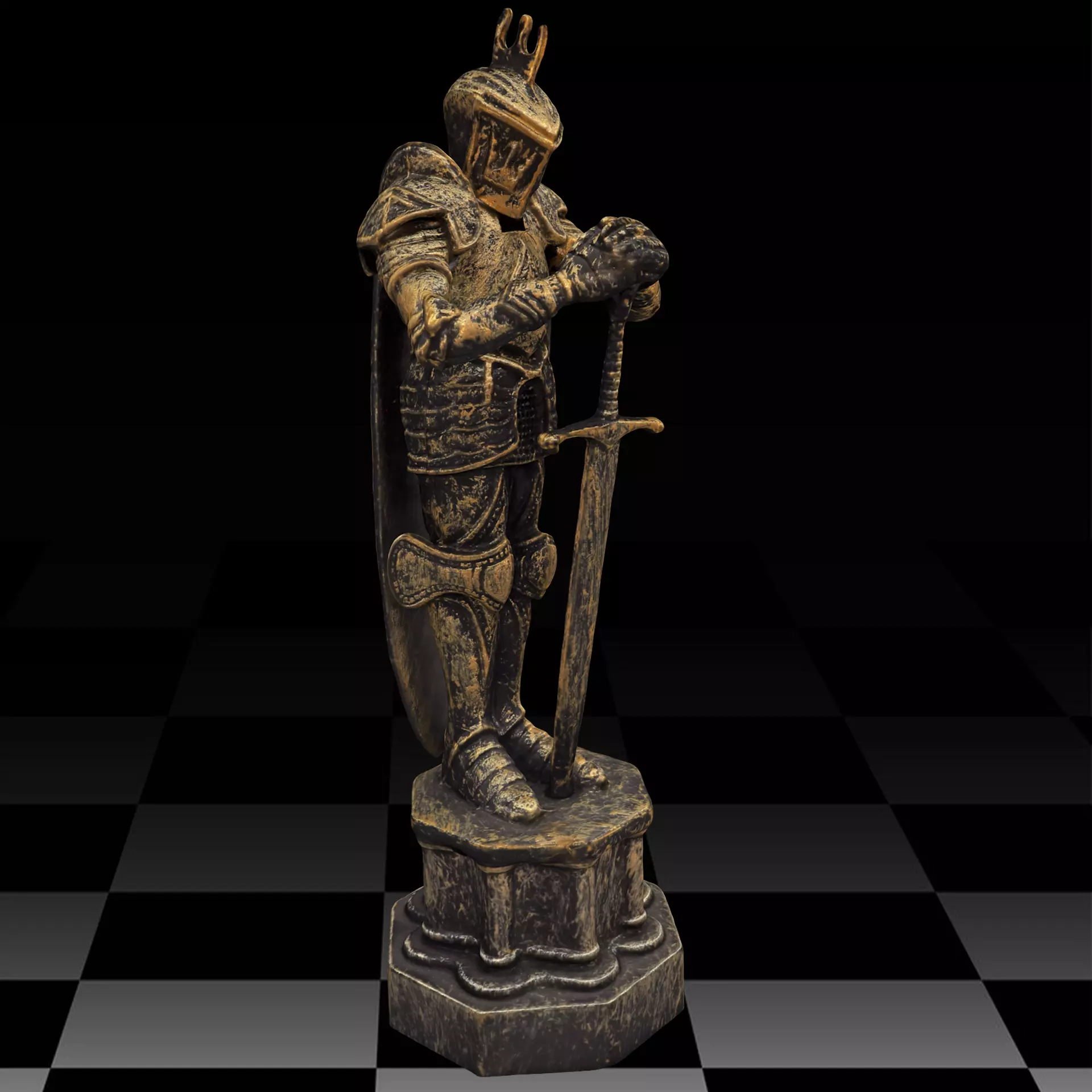 Harry Potter Wizard Chess king Low-poly 3D model_0