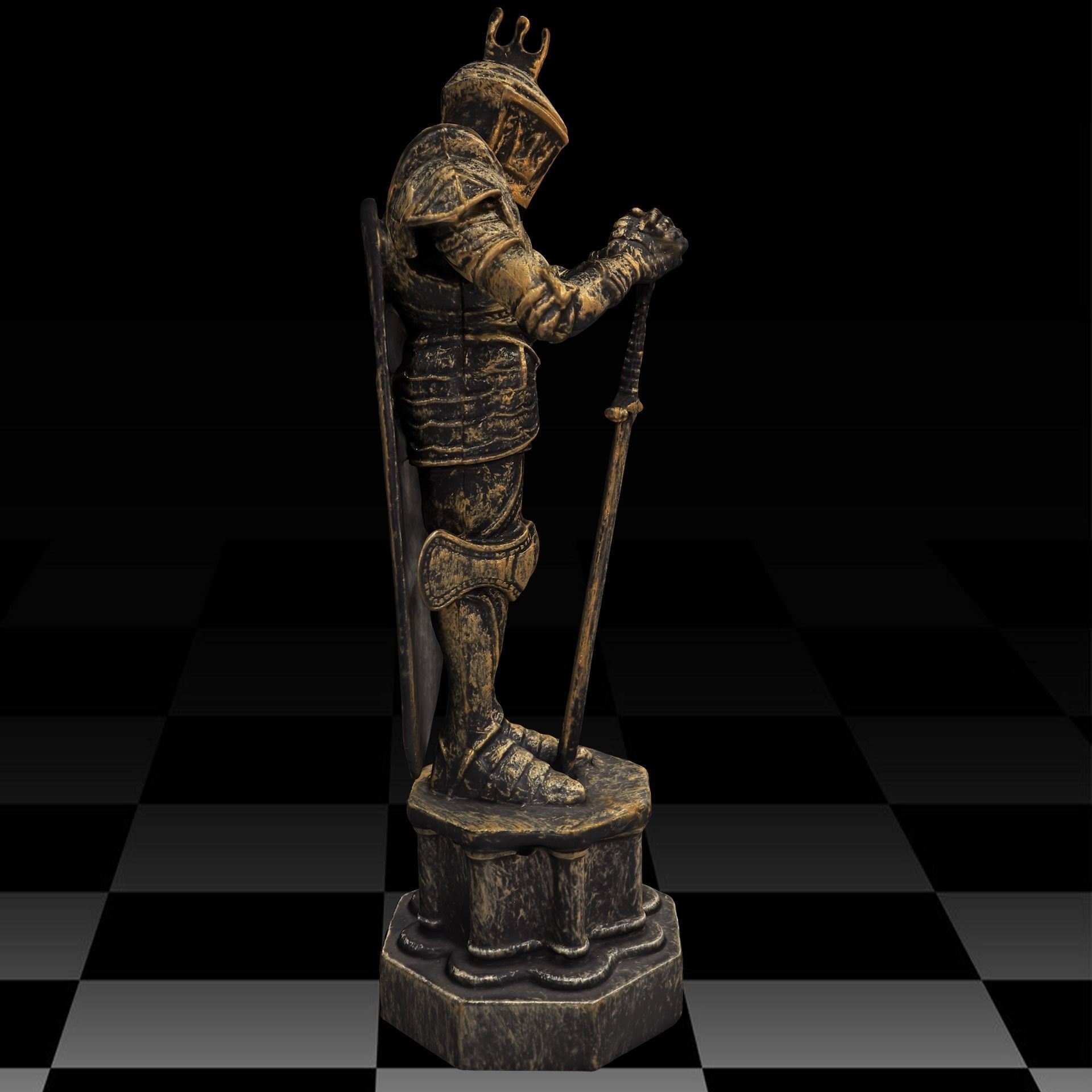 Harry Potter Wizard Chess king Low-poly 3D model_7