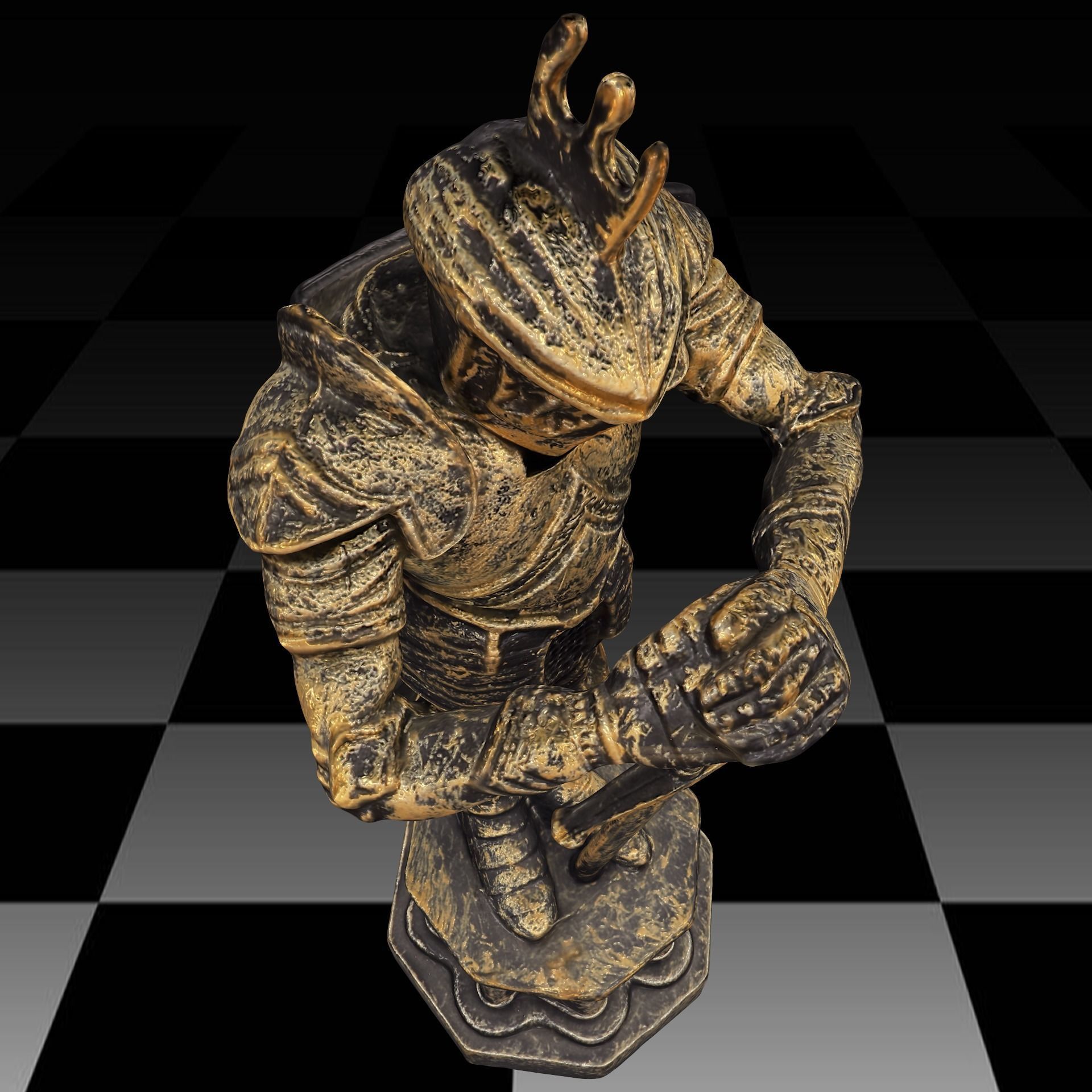 Harry Potter Wizard Chess king Low-poly 3D model_3
