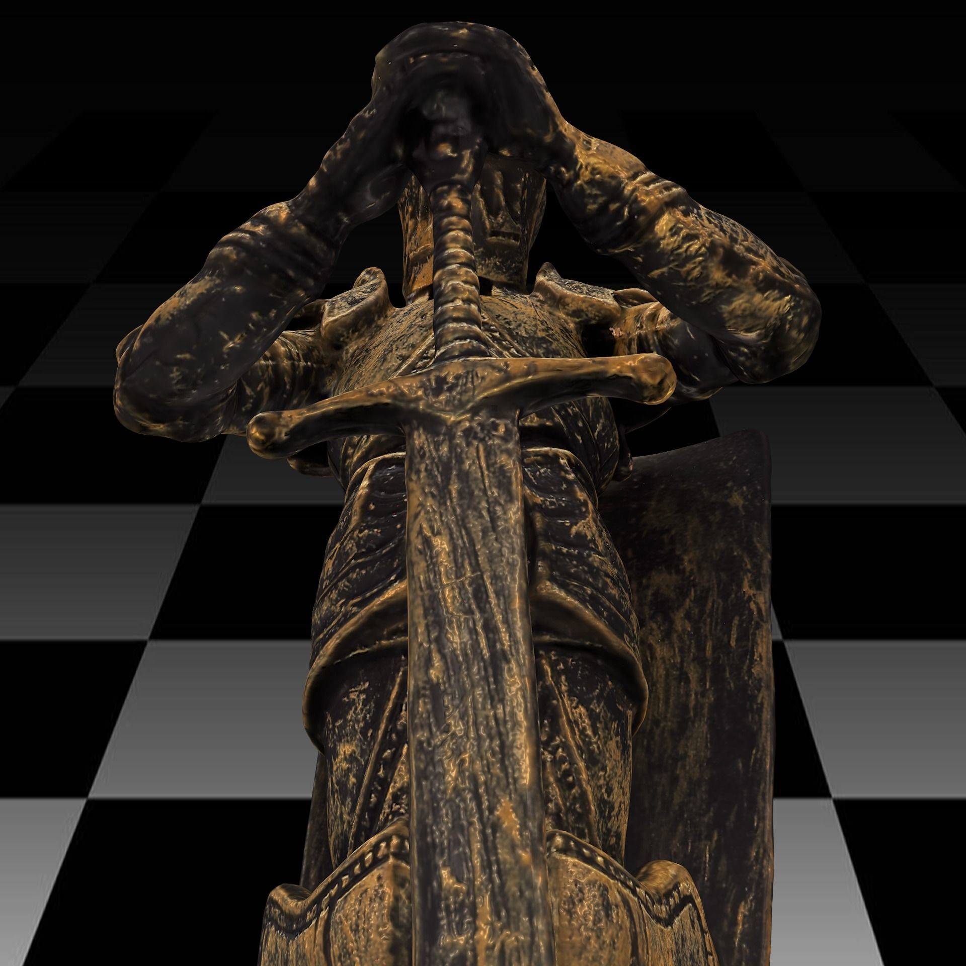 Harry Potter Wizard Chess king Low-poly 3D model_10