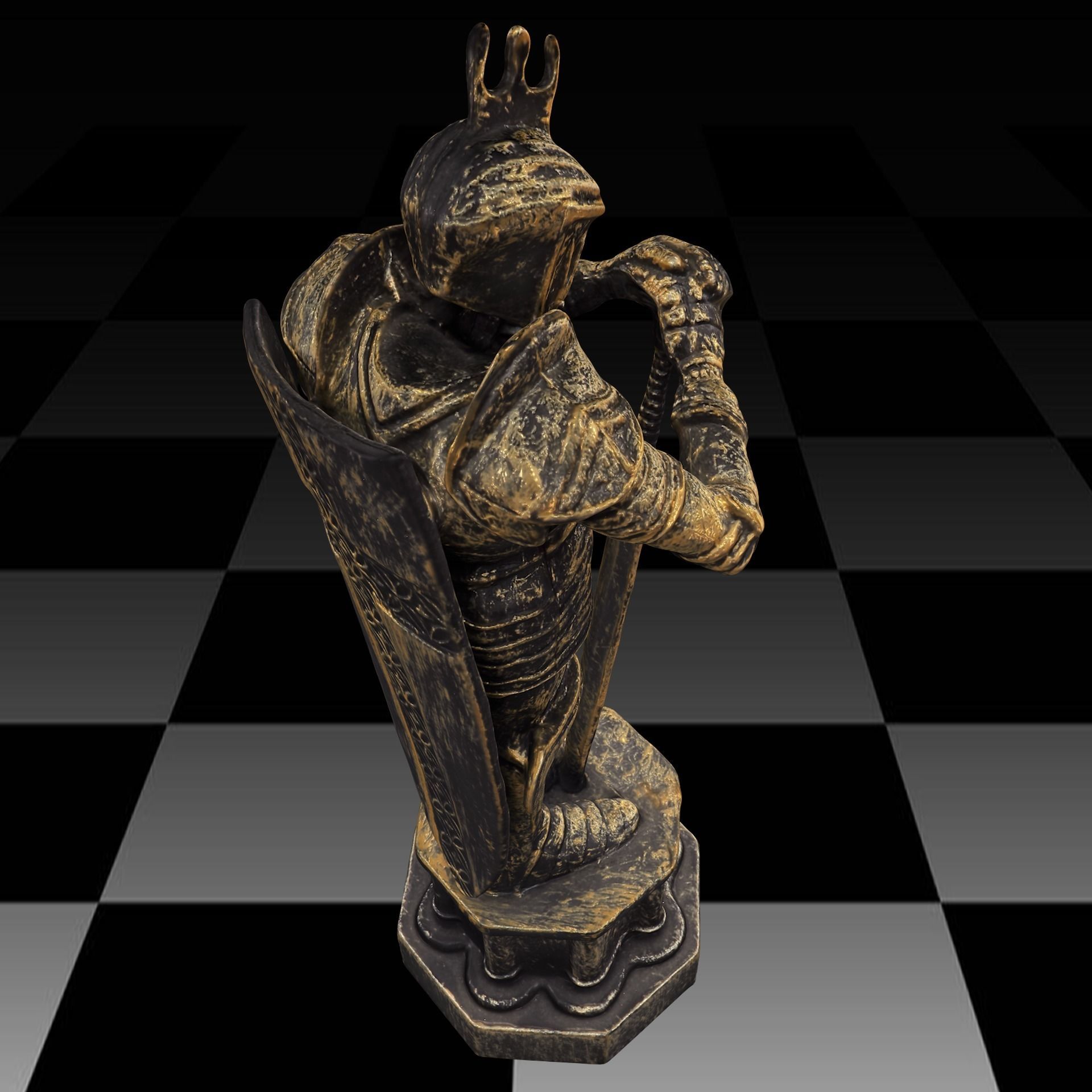 Harry Potter Wizard Chess king Low-poly 3D model_5
